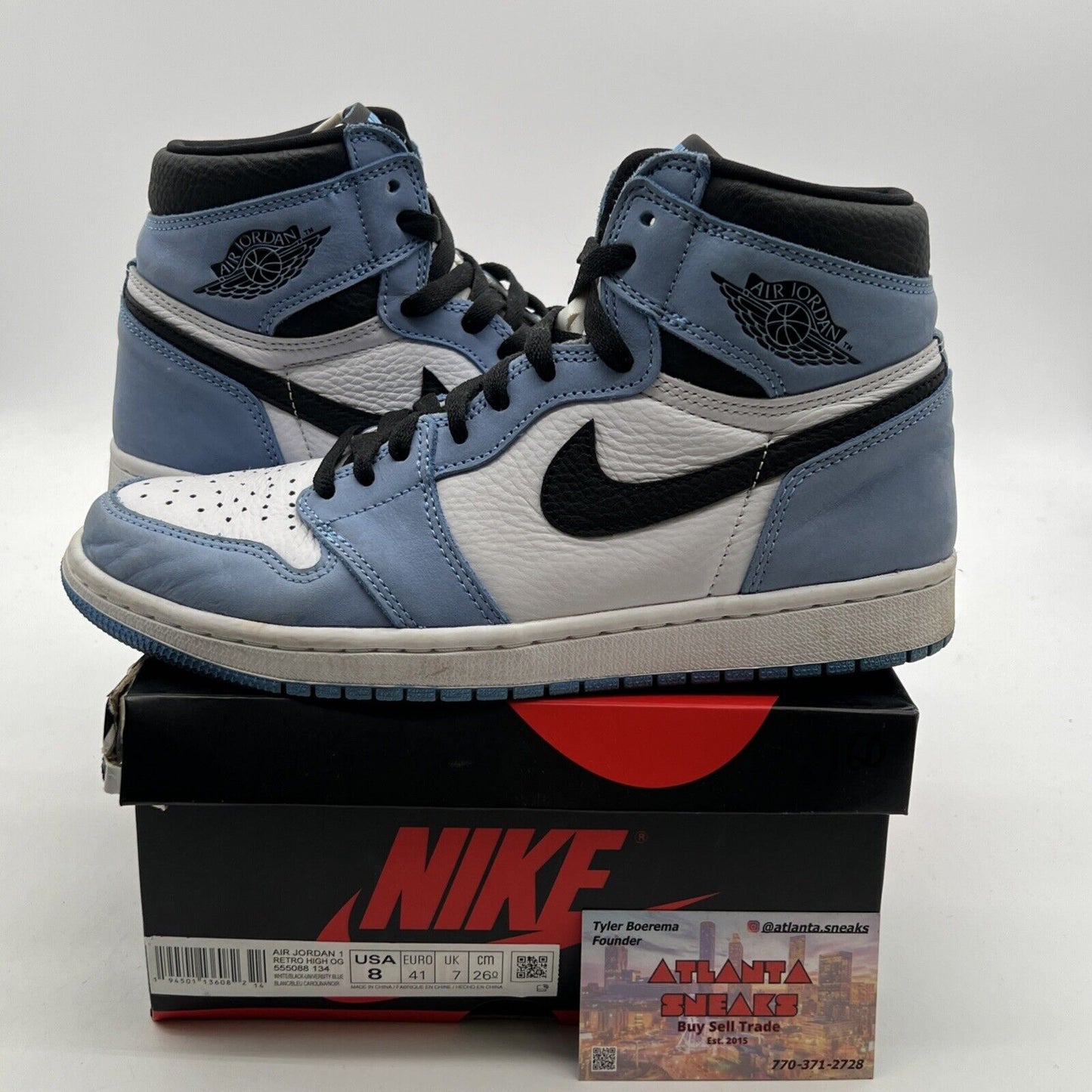 Size 8 - Air Jordan 1 Retro OG High University Blue (55088-134)