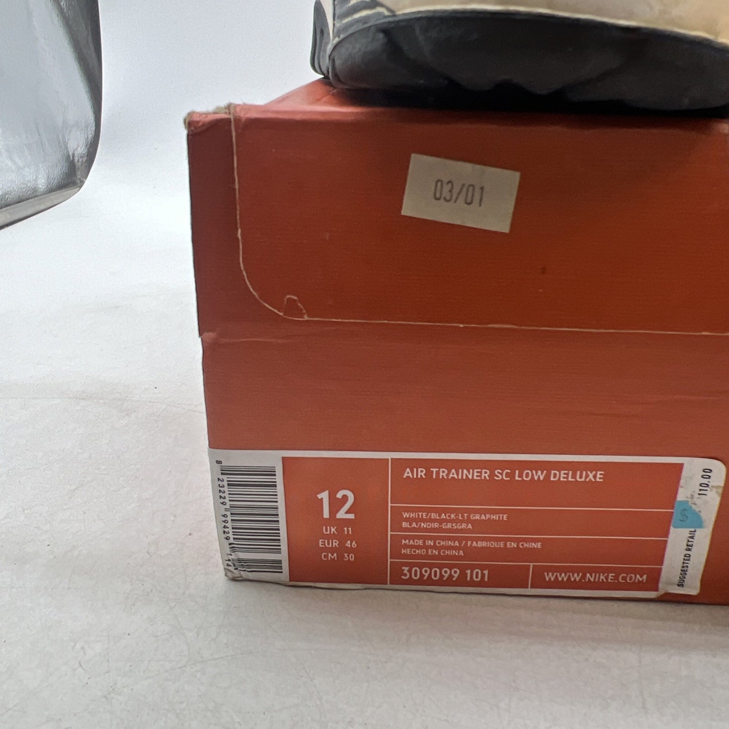 Size 12 - Nike Air Trainer Sc Deluxe Low White (309099-101)