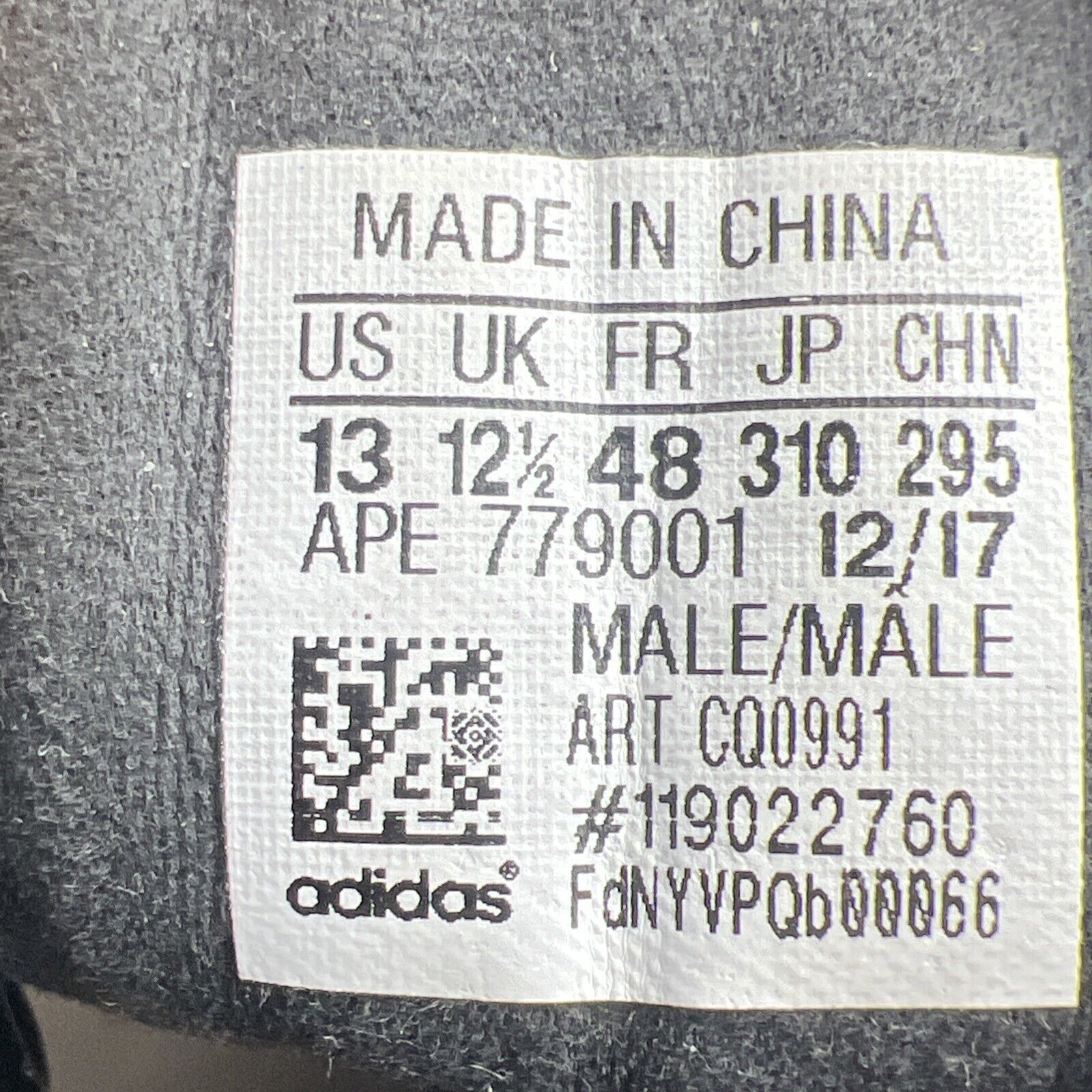 Size 13 - adidas Crazy BYW LVL 1 Black White (CQ0991)
