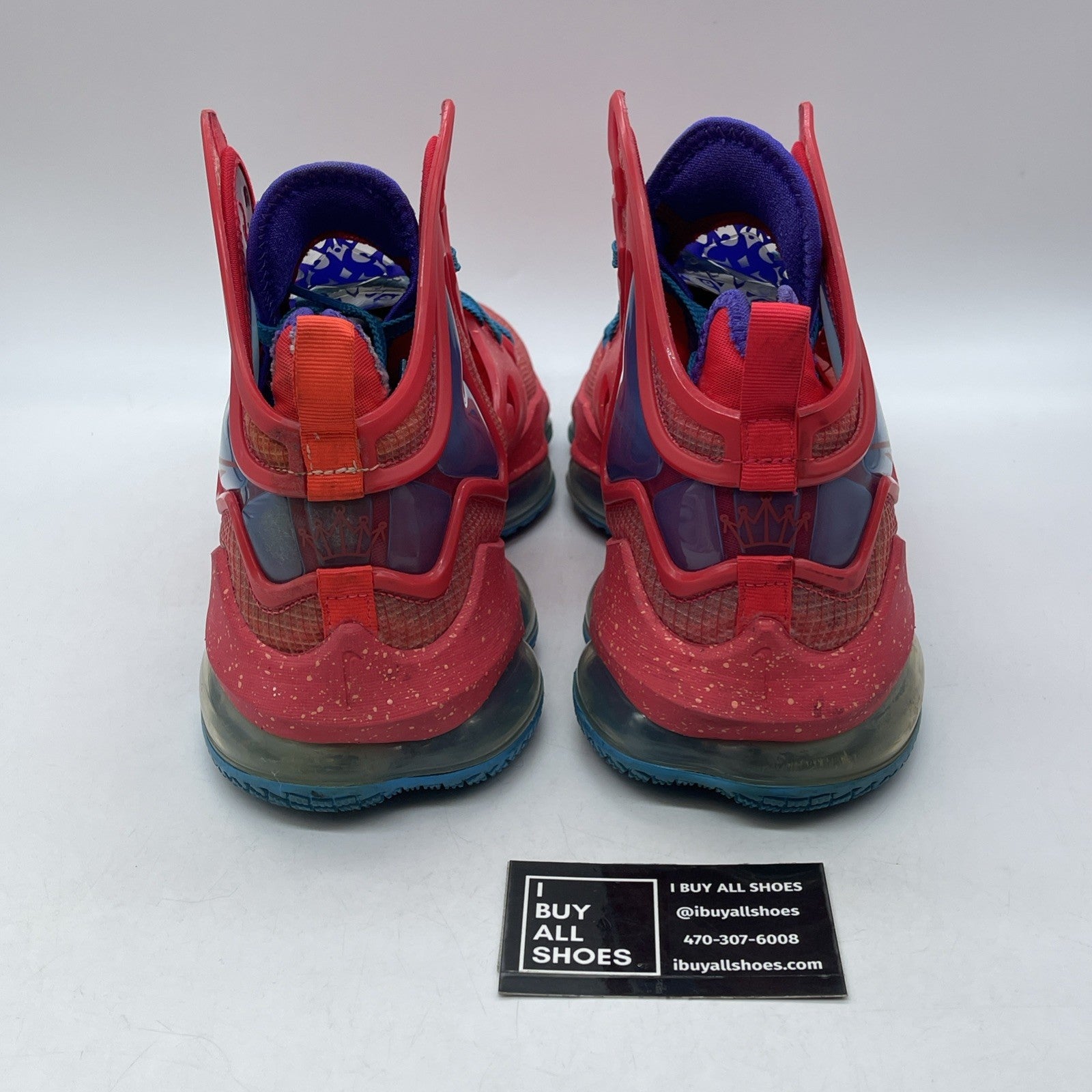 Size 11.5 - Nike LeBron 19 King's Crown Blue Red Leather (CZ0203-600)