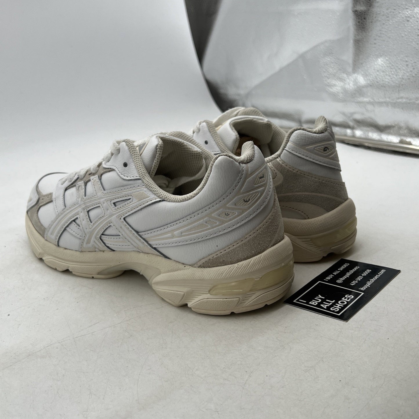 Size 9.5 - SCARPE ASICS GEL -1130 RUNNING UOMO DONNA BIANCO PELLE SCHUHE