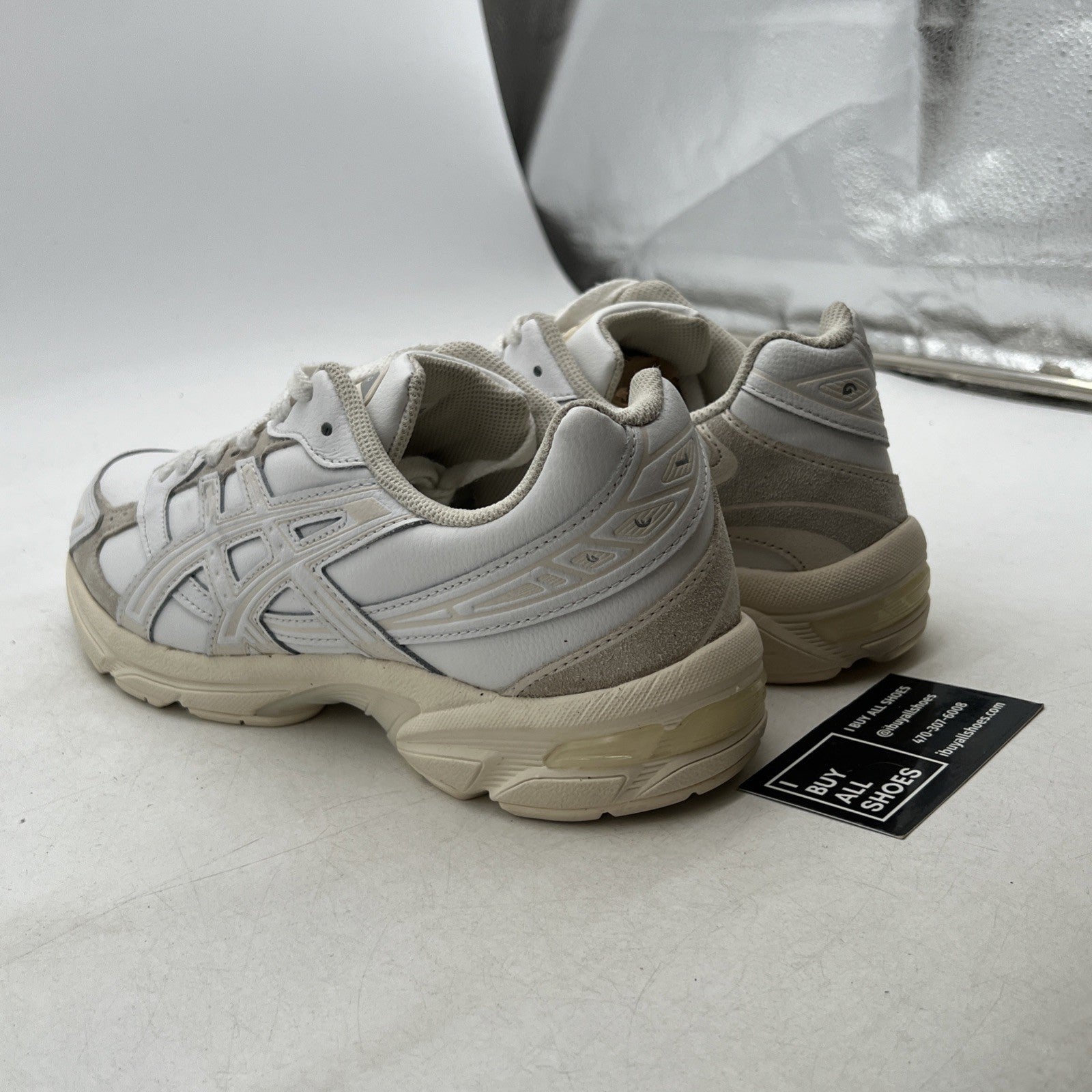 Size 9.5 - SCARPE ASICS GEL -1130 RUNNING UOMO DONNA BIANCO PELLE SCHUHE
