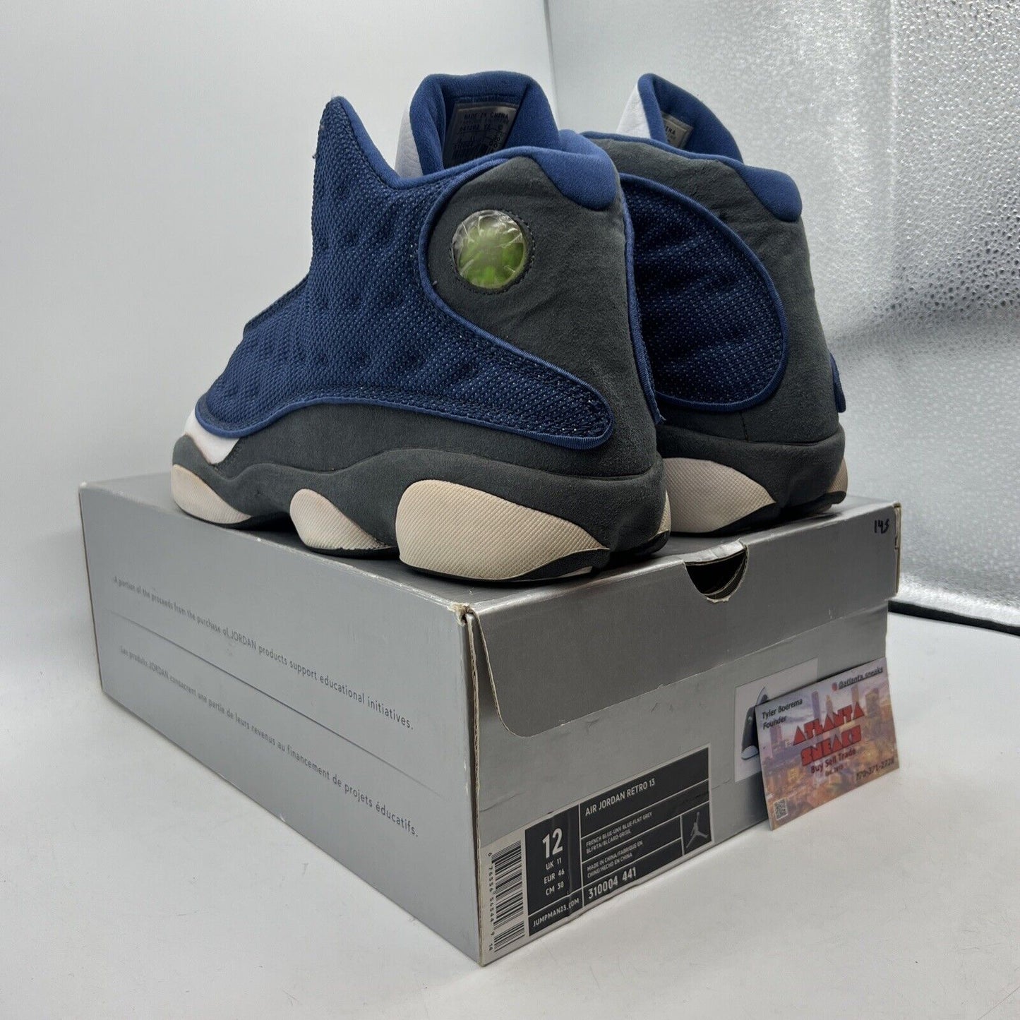 Size 12 - Air Jordan 13 Retro 2005 Flint White Blue Grey Suede (310004-441)