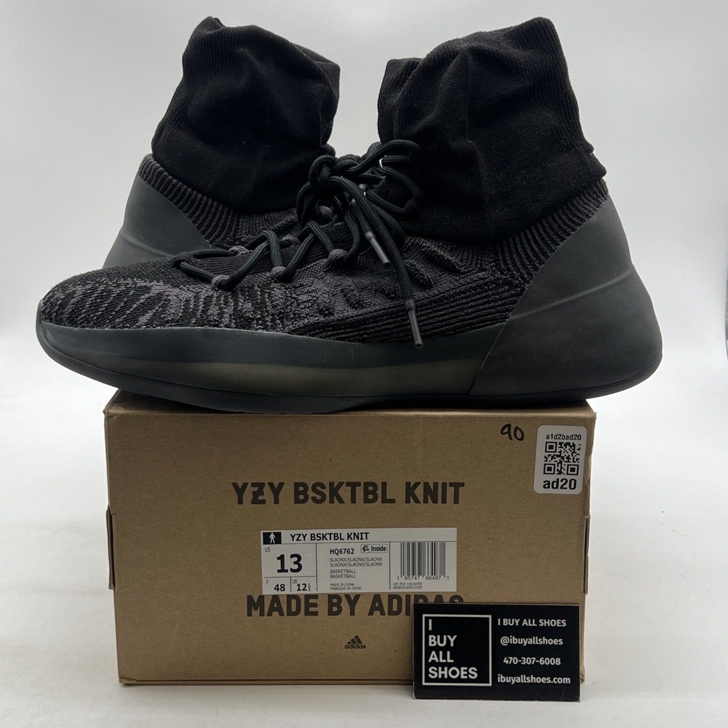 Size 13 - adidas Yeezy Basketball Knit Onyx (HQ6762)