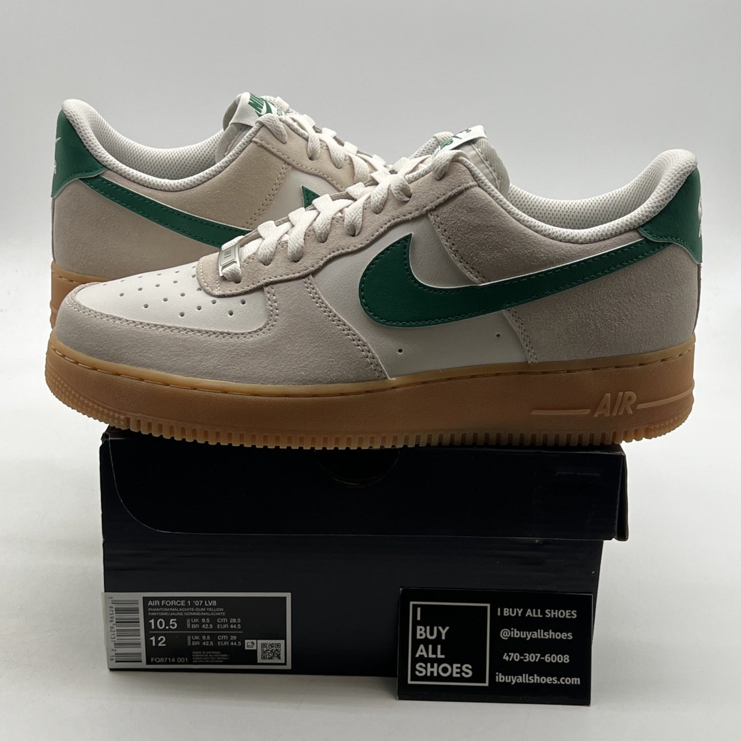 Size 10.5 - Nike Air Force 1 '07 LV8 Gum Pack - Phantom Malachite (FQ8714-001)