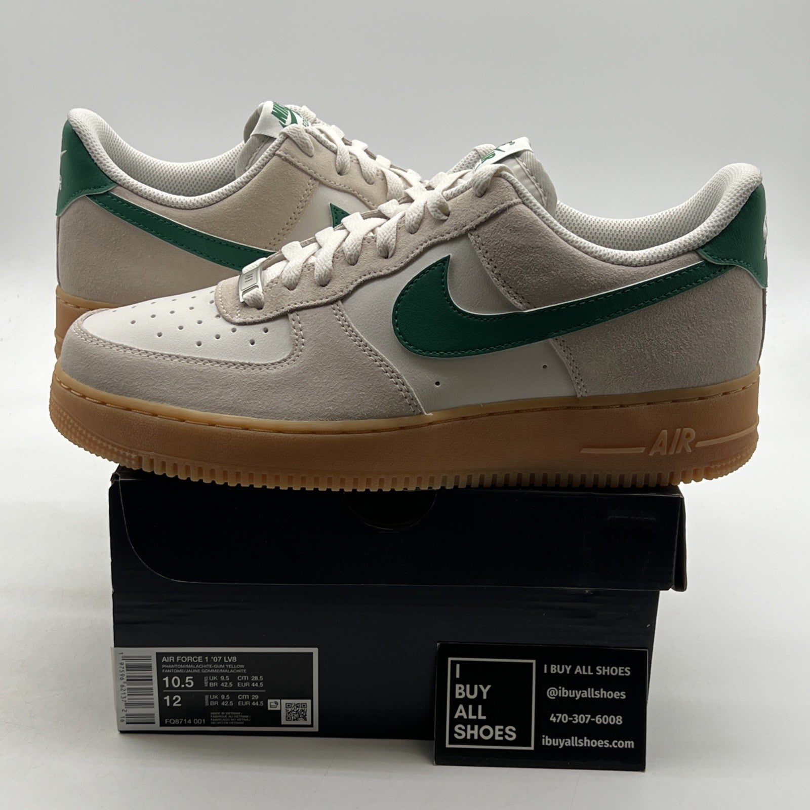 Size 10.5 - Nike Air Force 1 '07 LV8 Gum Pack - Phantom Malachite (FQ8714-001)