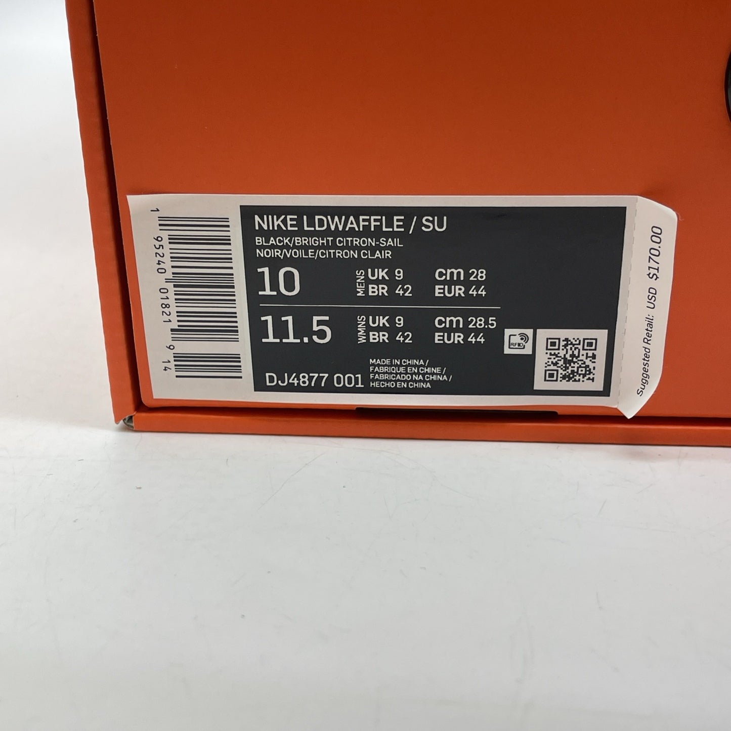 Size 10 - Nike sacai x Undercover x LDWaffle Bright Citron Suede (DJ4877-001)