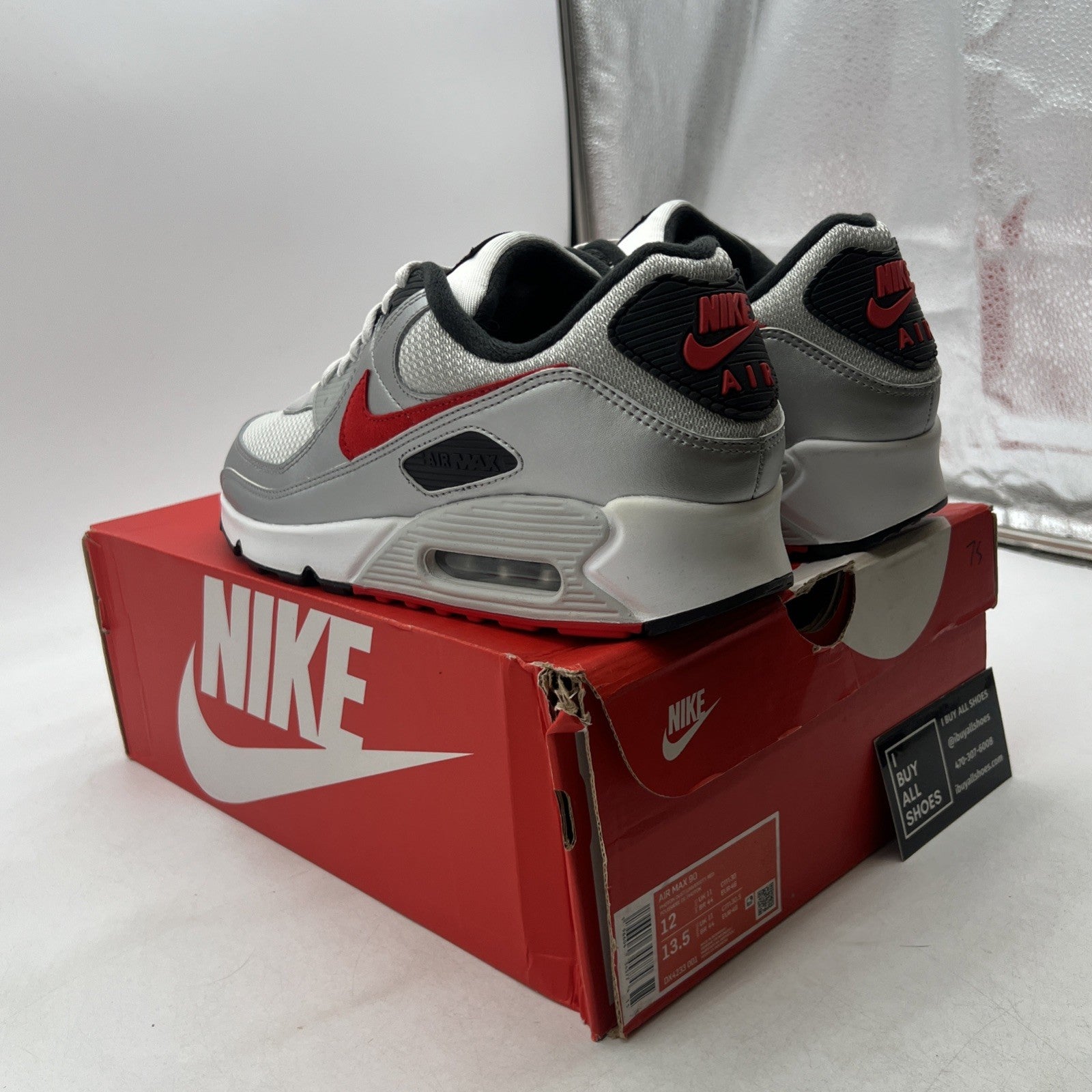 Size 12 - Nike Air Max 90 Icons - Silver Bullet (DX4233-001)