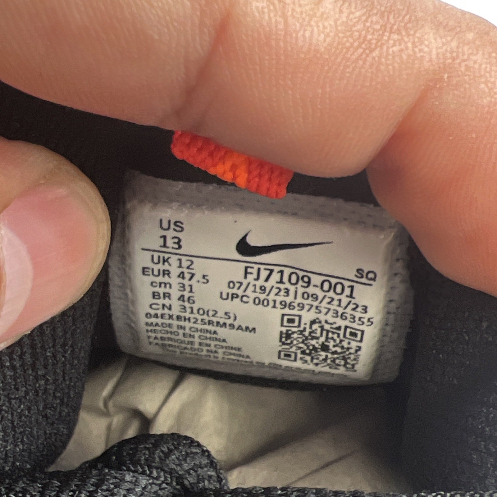 Size 13 - Air Humara 'Black Bright Crimson' (FJ7109-001)