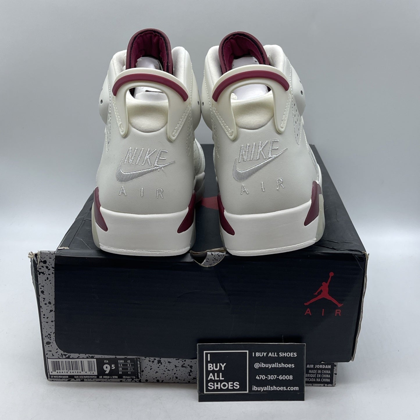 Size 9.5 - Air Jordan 6 Retro 2015 Maroon (384664-116)