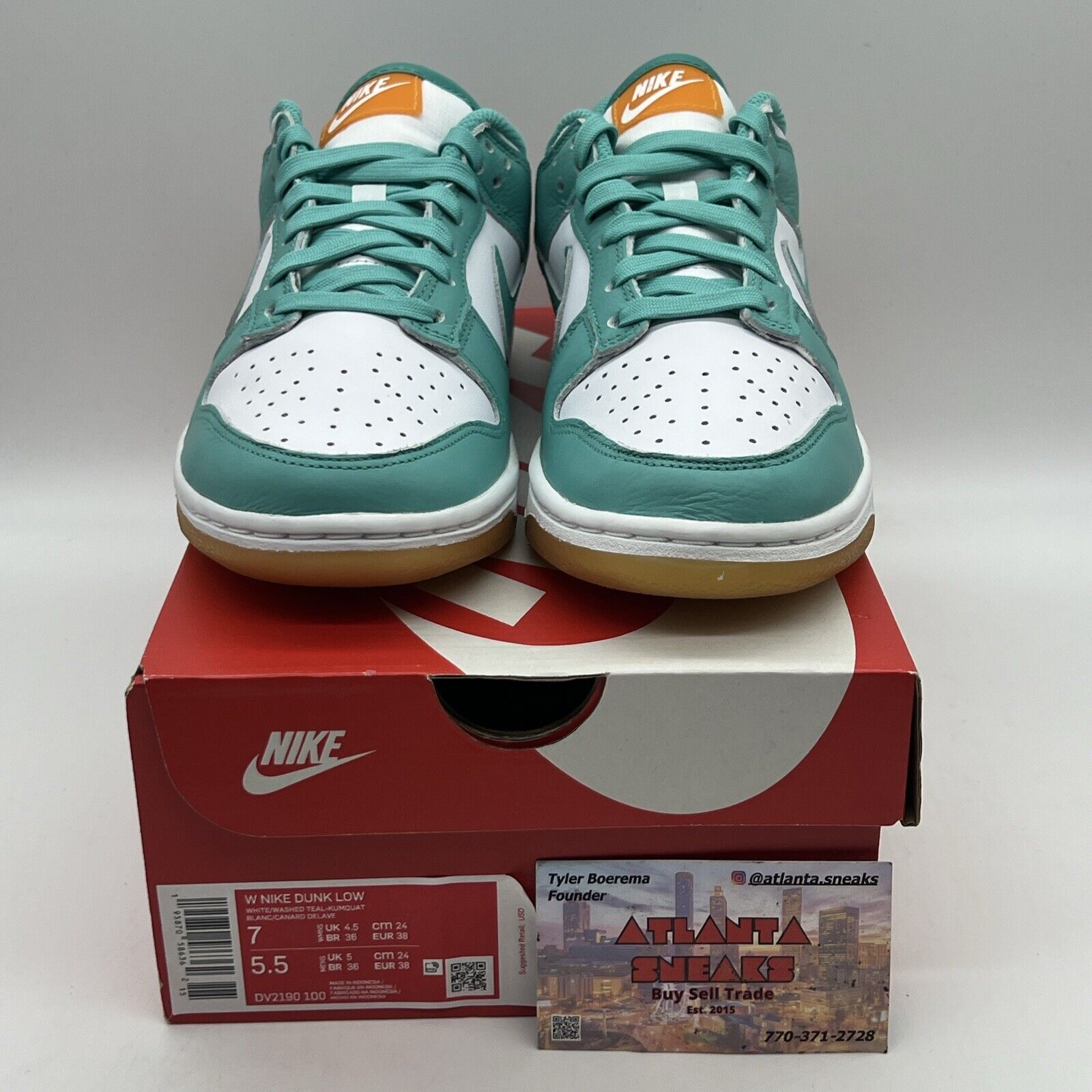 Women's Nike Dunk Low "Teal Zeal" (DV2190 100) Brand New Size 7 Brand New