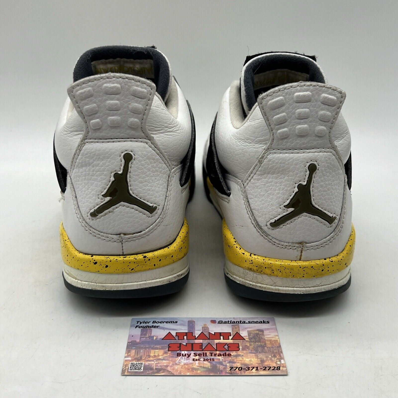 Size 10.5 - Air Jordan 4 Retro LS Tour Yellow White Leather Black (314254-171)