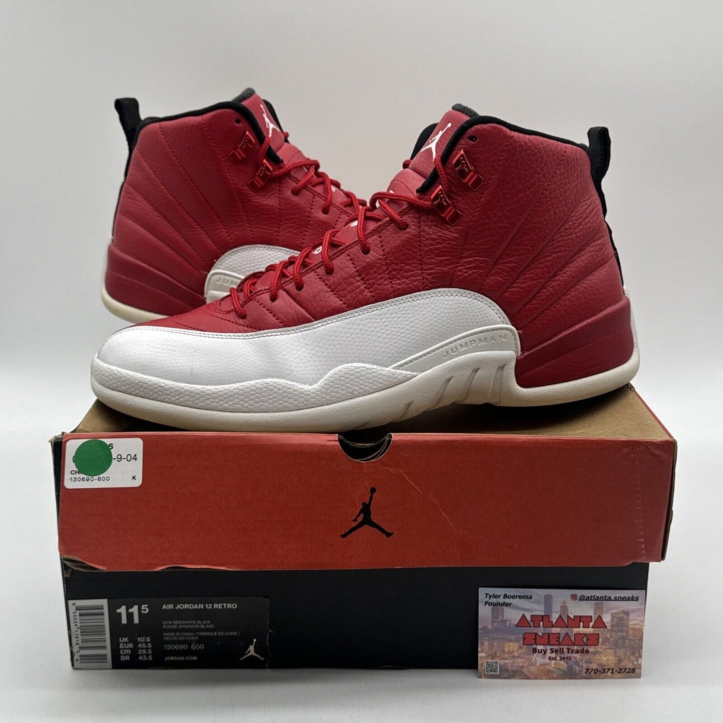 Size 11.5 - Jordan 12 Retro Gym Red 2016 Leather St John OG All Jumpan Trio