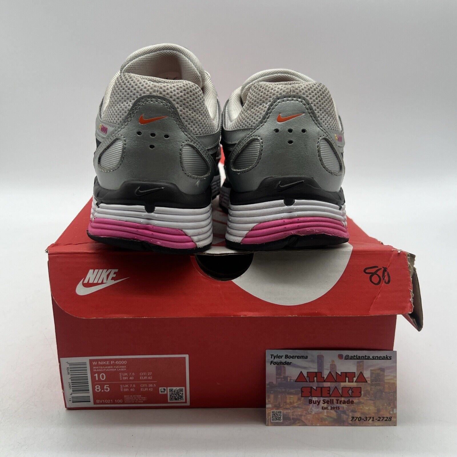 Size 10 - Nike P-6000 Laser Fuchsia W Grey (BV1021-100)
