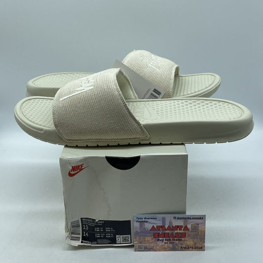 Size 13 - Stuzzy X Benassi Fossil Stone Tan White (DH1584-200)