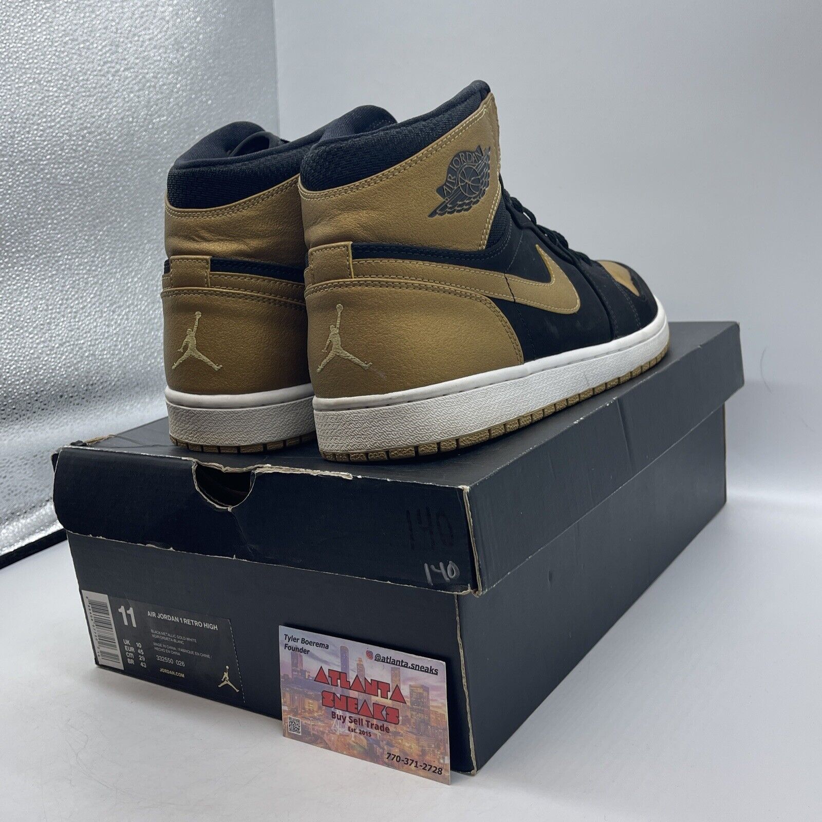 Size 11 - Air Jordan 1 Retro High Melo Gold White Black (332550-026)