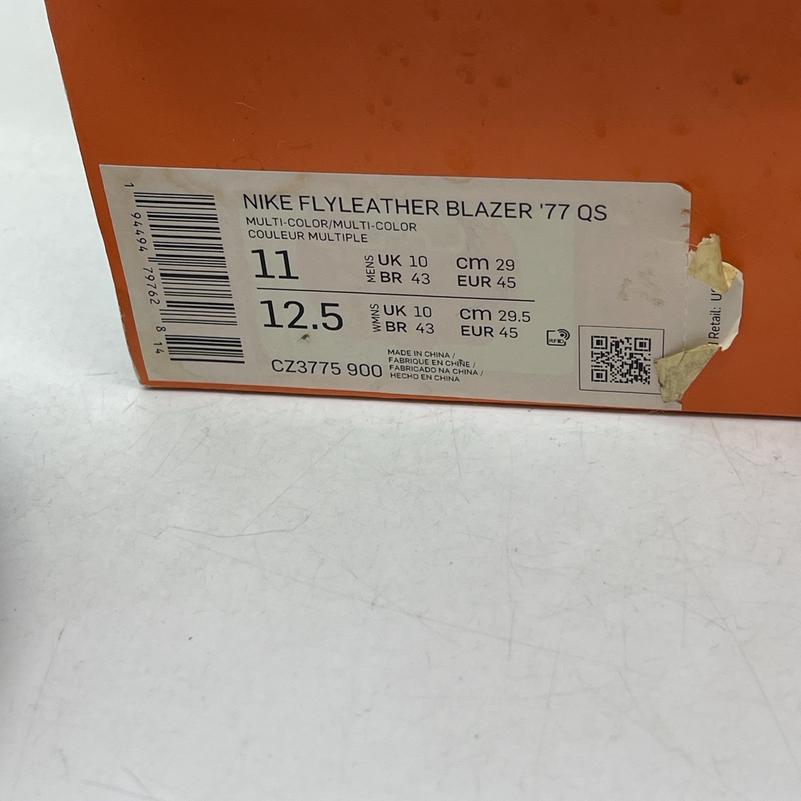 Size 11 - Ruohan Wang x Nike Blazer ’77 Flyleather Mid Multicolor (CZ3775-900)