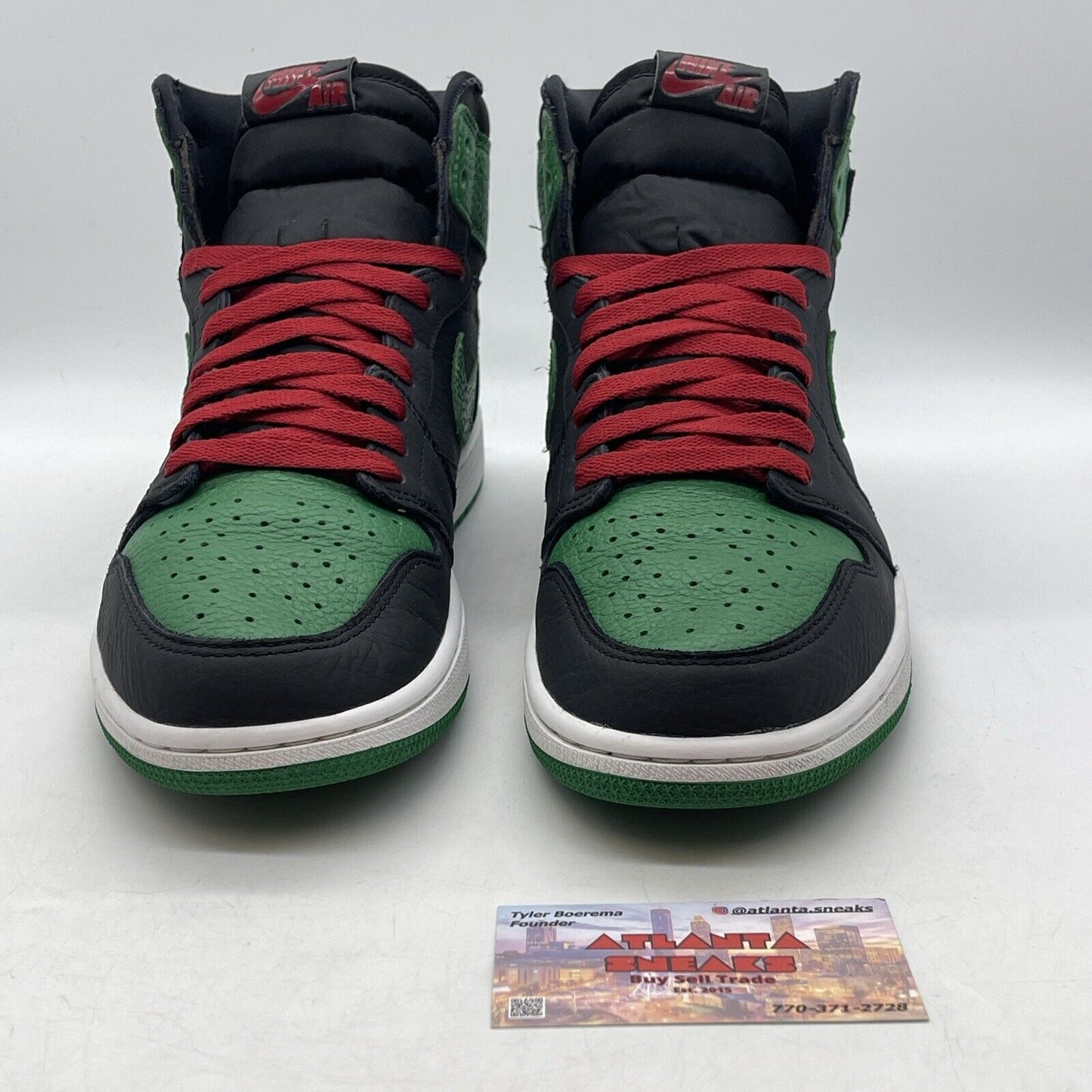 Size 9.5 - Jordan 1 Retro OG High Pine Green 2.0 Black Red (555088-030)