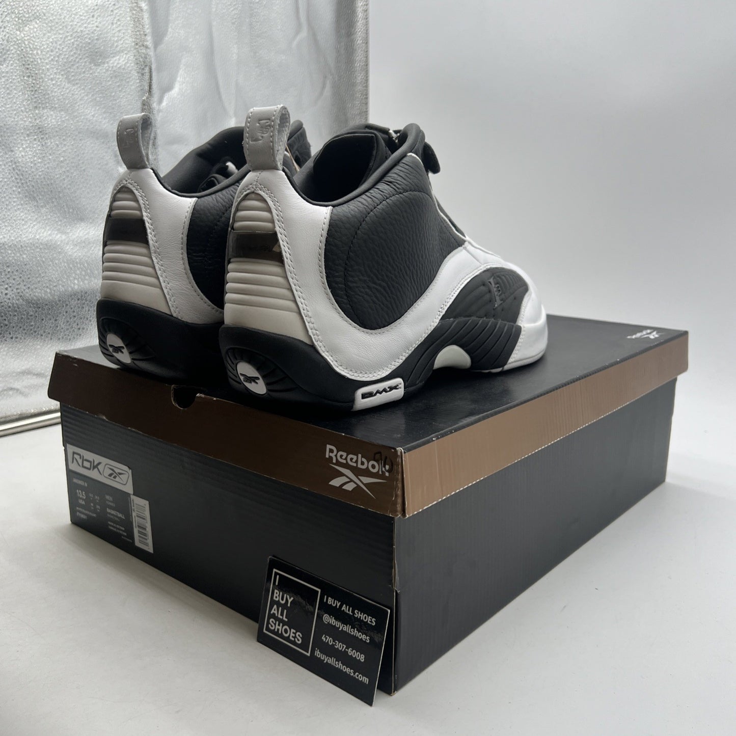 Size 13.5 - Reebok Answer 4 White Black (FY9691)