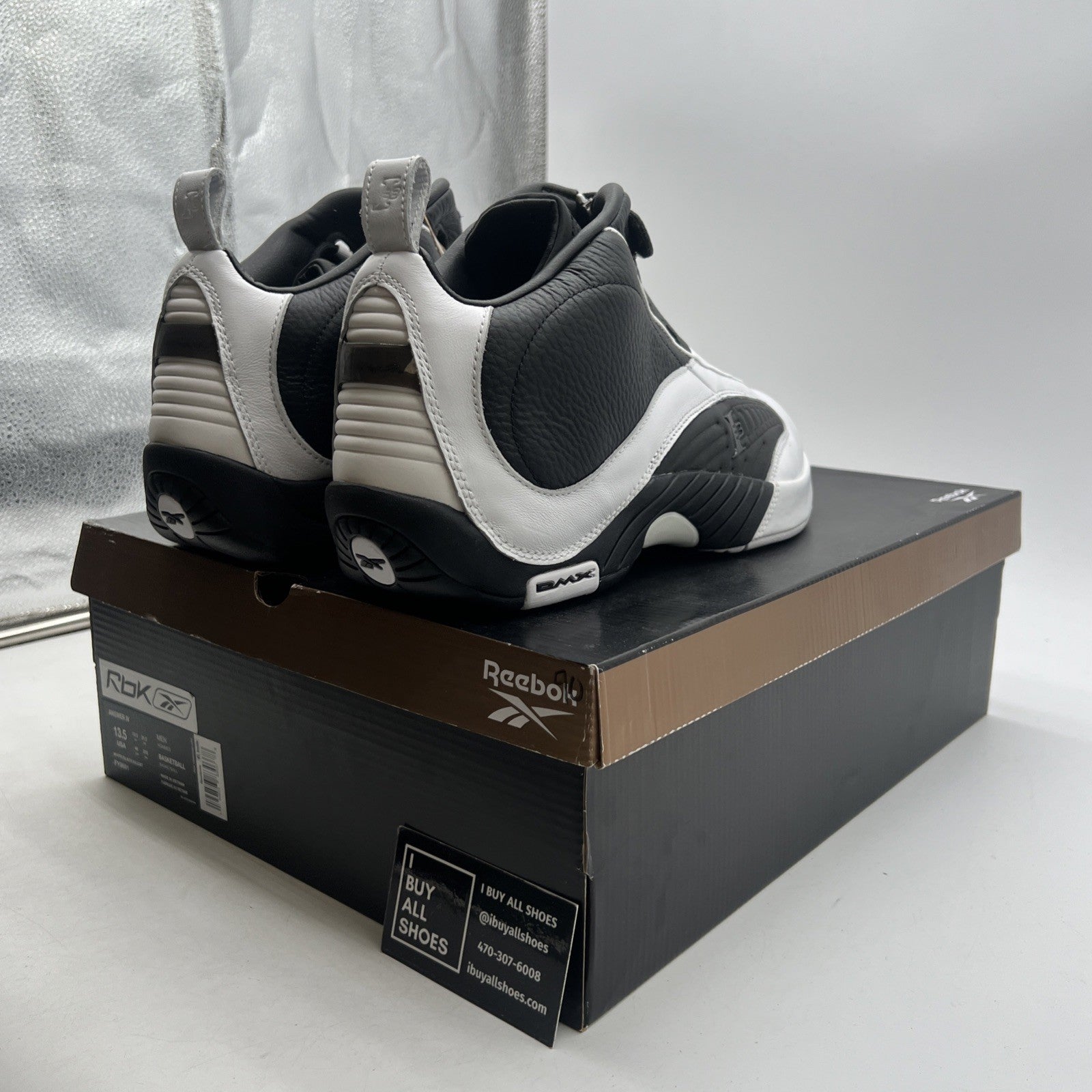 Size 13.5 - Reebok Answer 4 White Black (FY9691)