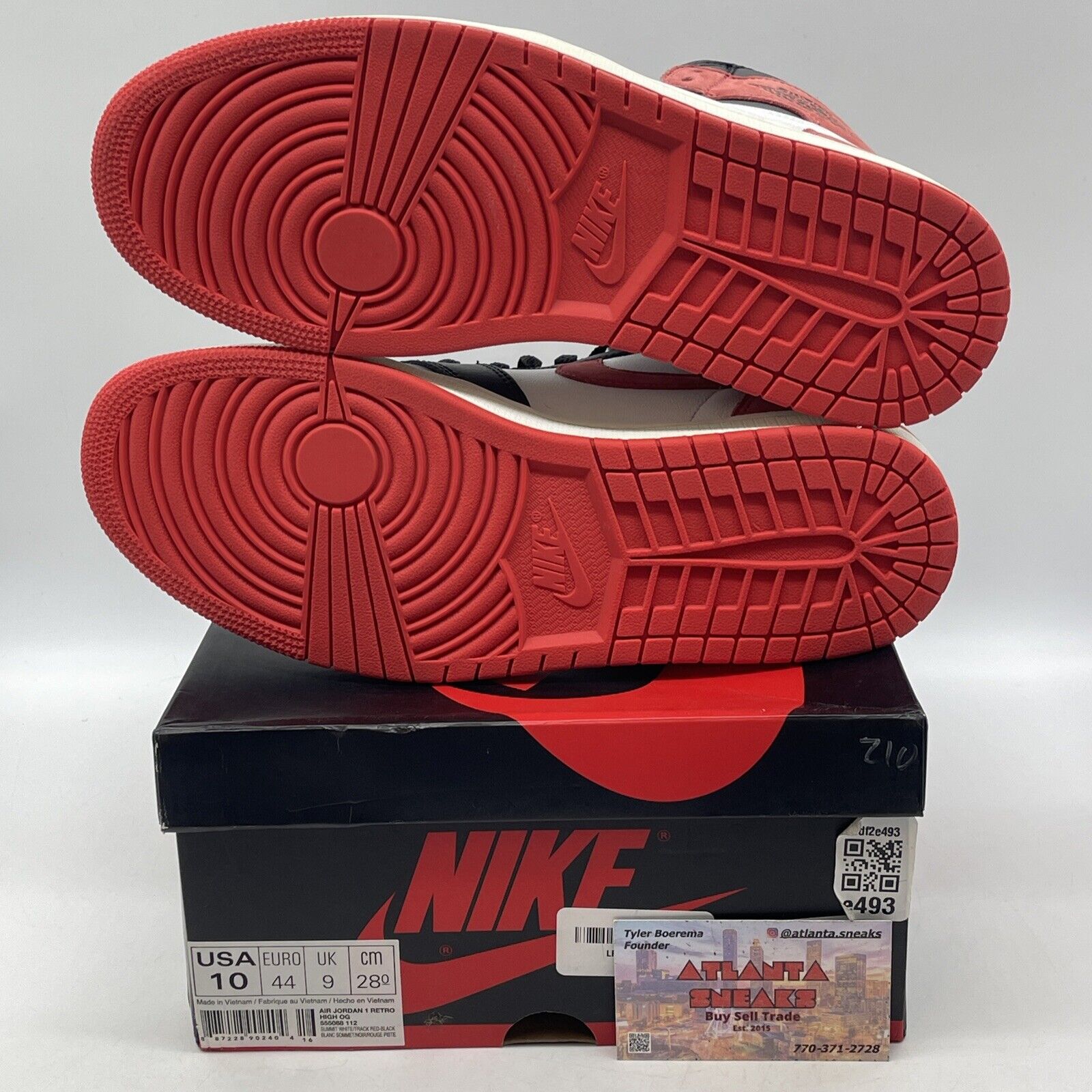 Size 10 - Air Jordan 1 Retro OG High Best Hand in the Game - Track Red Black