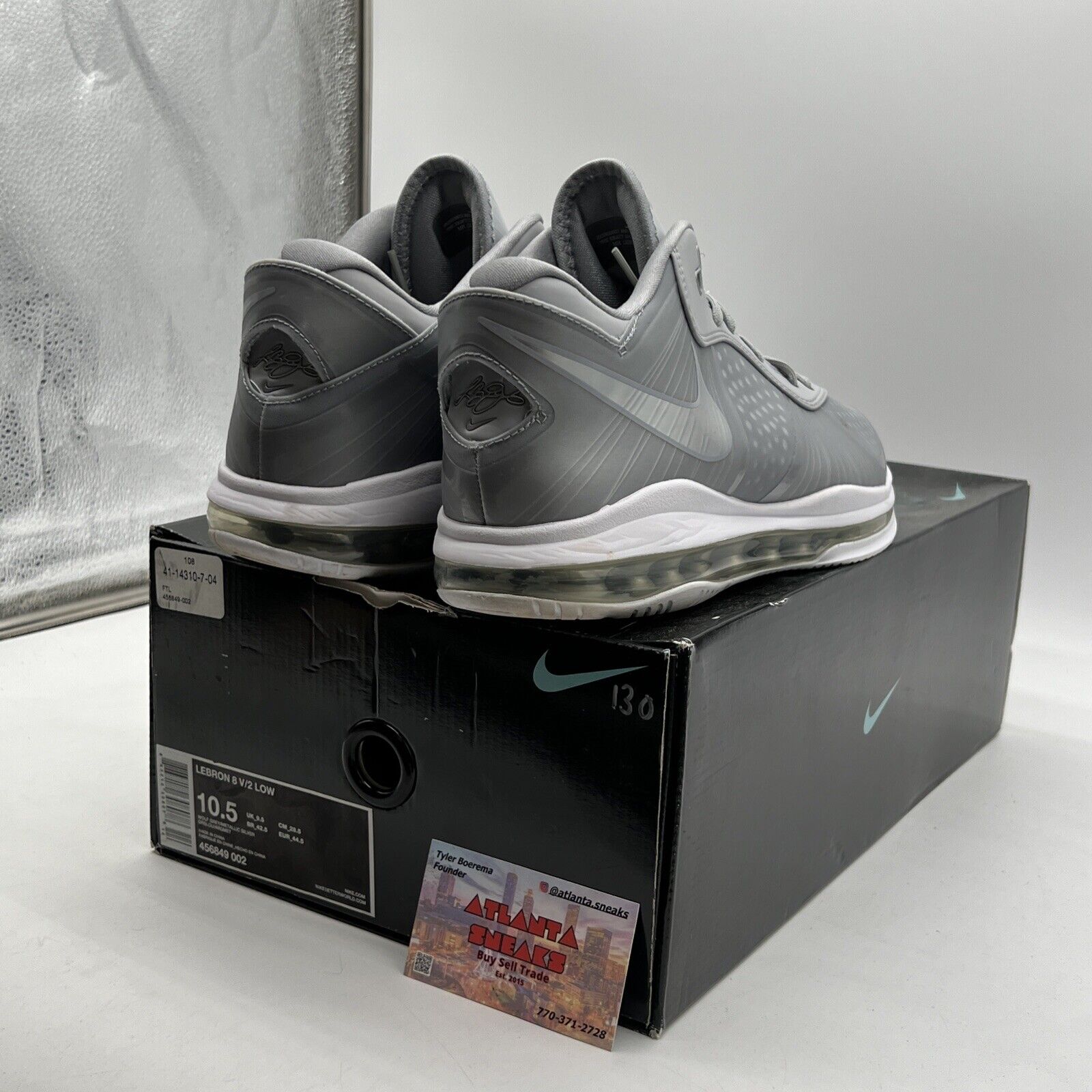 Size 10.5 - Nike LeBron 8 V/2 Low Wolf Grey (456849-002)