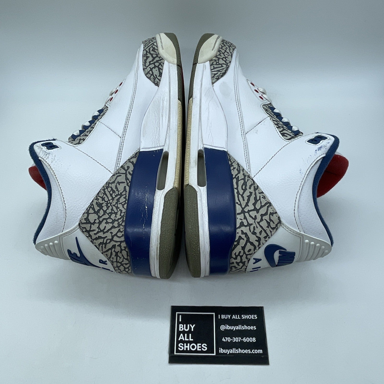 Size 10.5 - Jordan 3 Retro OG Mid True Blue Black Grey Suede Leather (854262-106