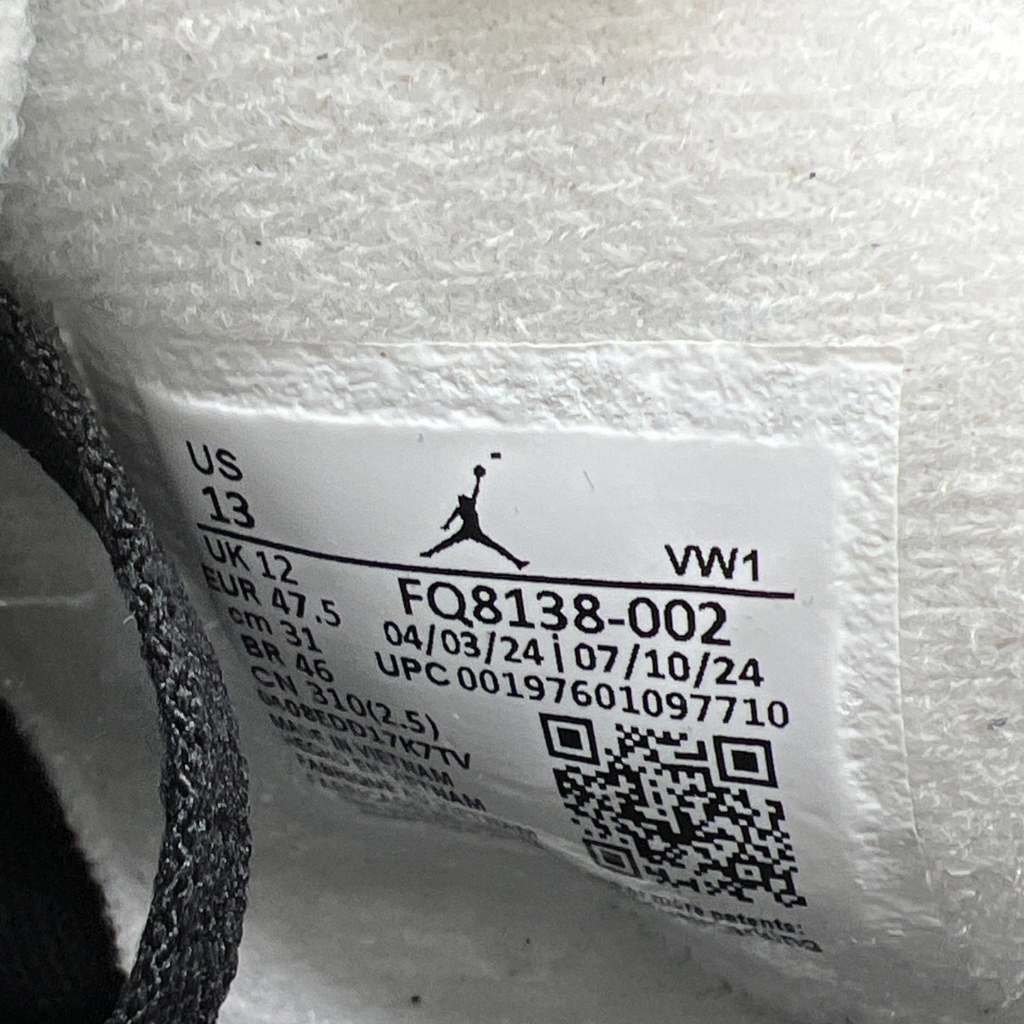 Size 13 - Air Jordan 4 Retro 2024 Fear (FQ8138-002)