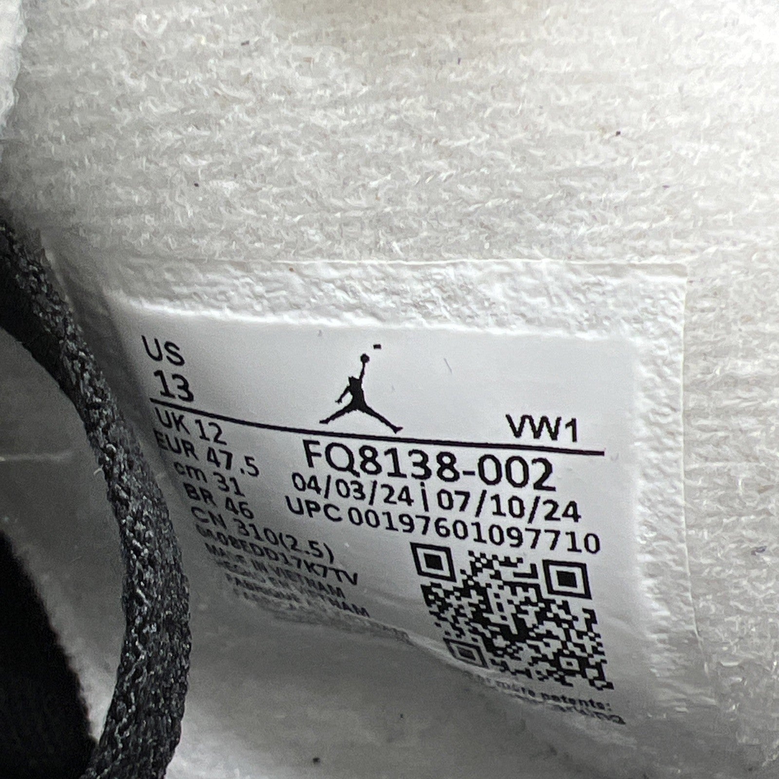 Size 13 - Air Jordan 4 Retro 2024 Fear (FQ8138-002)