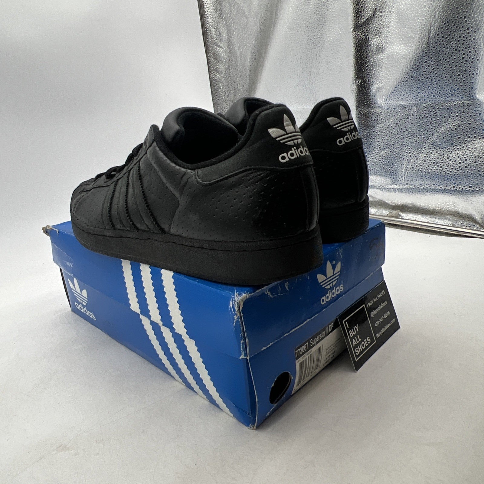 Size 11 - Adidas Super Star II CBlack/CBlack Originals (772067)