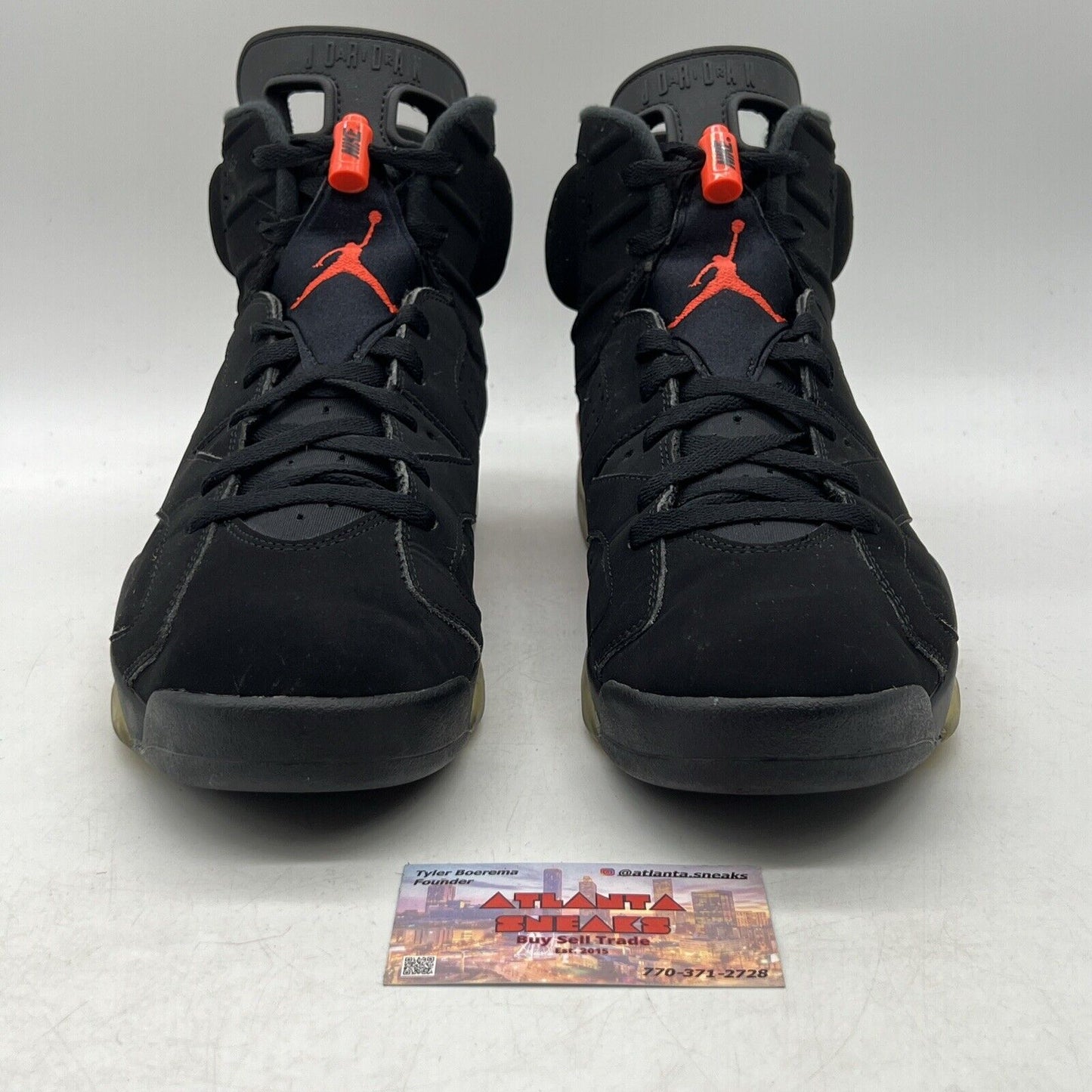 Size 11.5 - Jordan 6 Retro Mid Infrared Black Red Suede (384664-060)