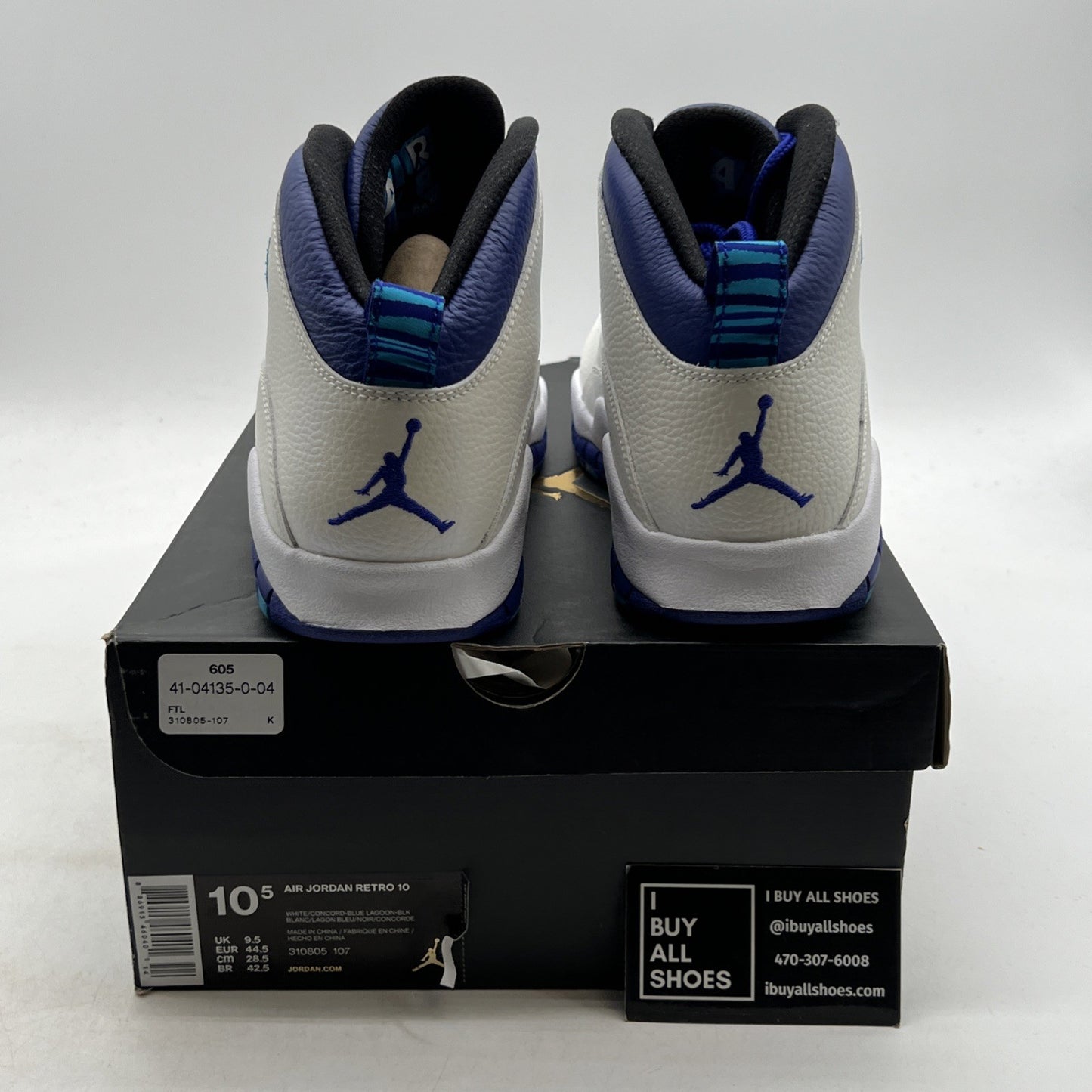 Size 10.5 - Air Jordan 10 Retro Charlotte Hornets (310805-107)
