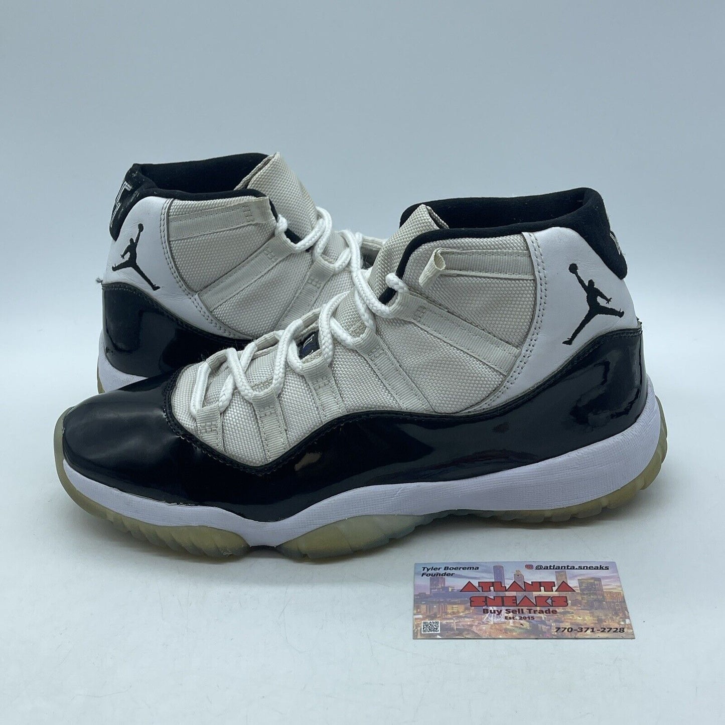 Size 9.5 - Jordan 11 Retro High Concord Black White Suede Leather (378037-100)