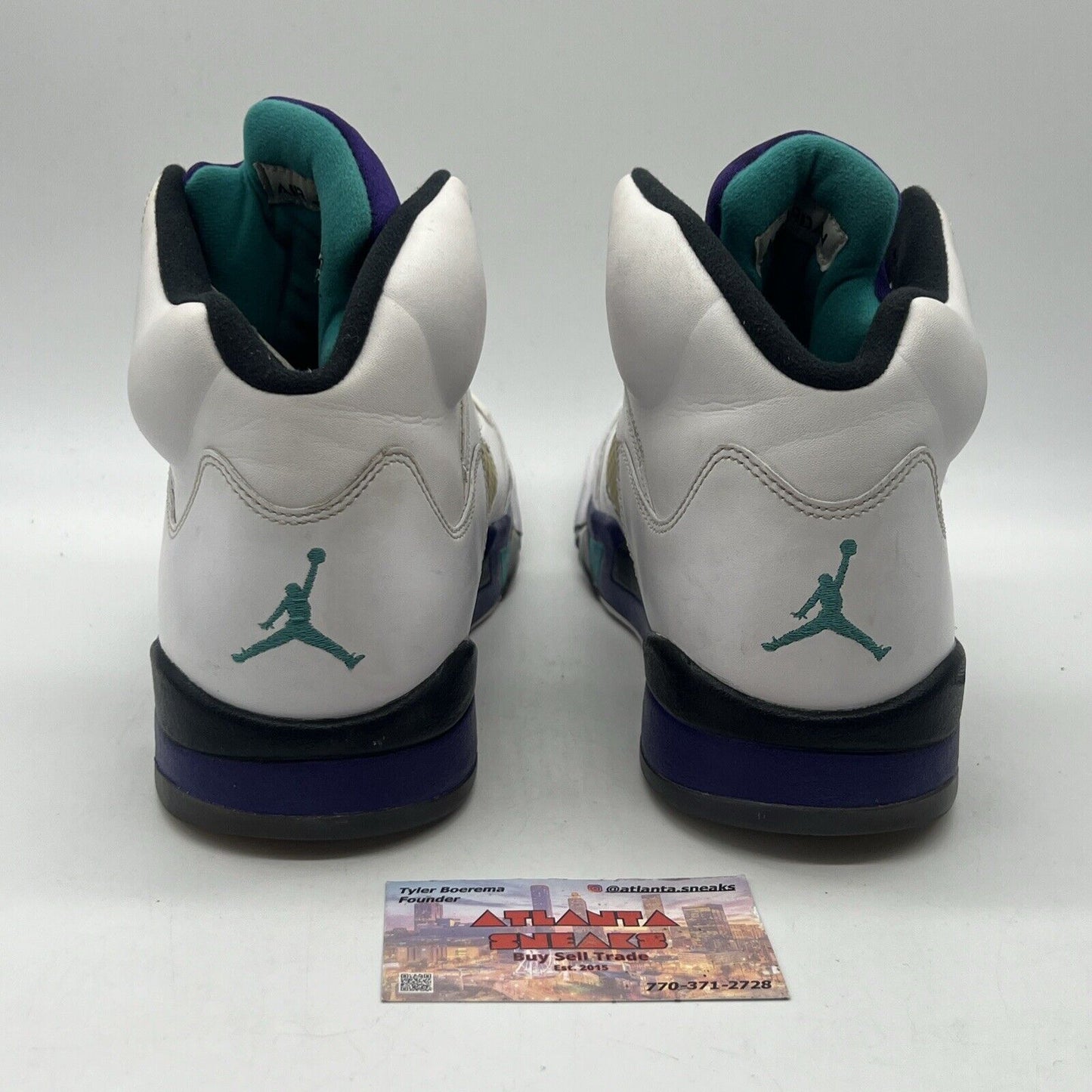 Size 11 - Jordan 5 Retro Grape 2013 White Black Purple Aqua Used