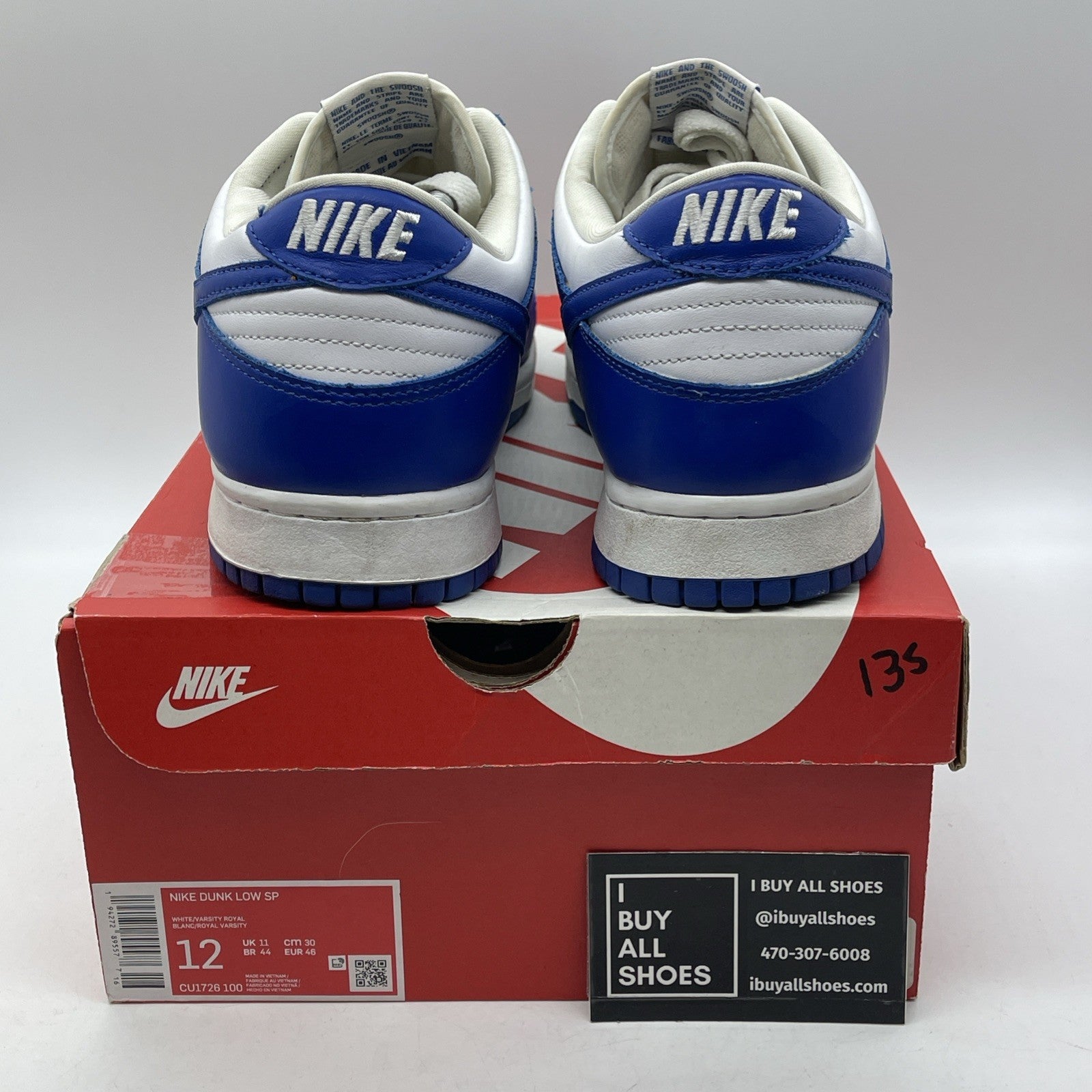 Size 12 - Nike Dunk Low Retro SP Kentucky 2020 Blue White Leather (CU1726-100)