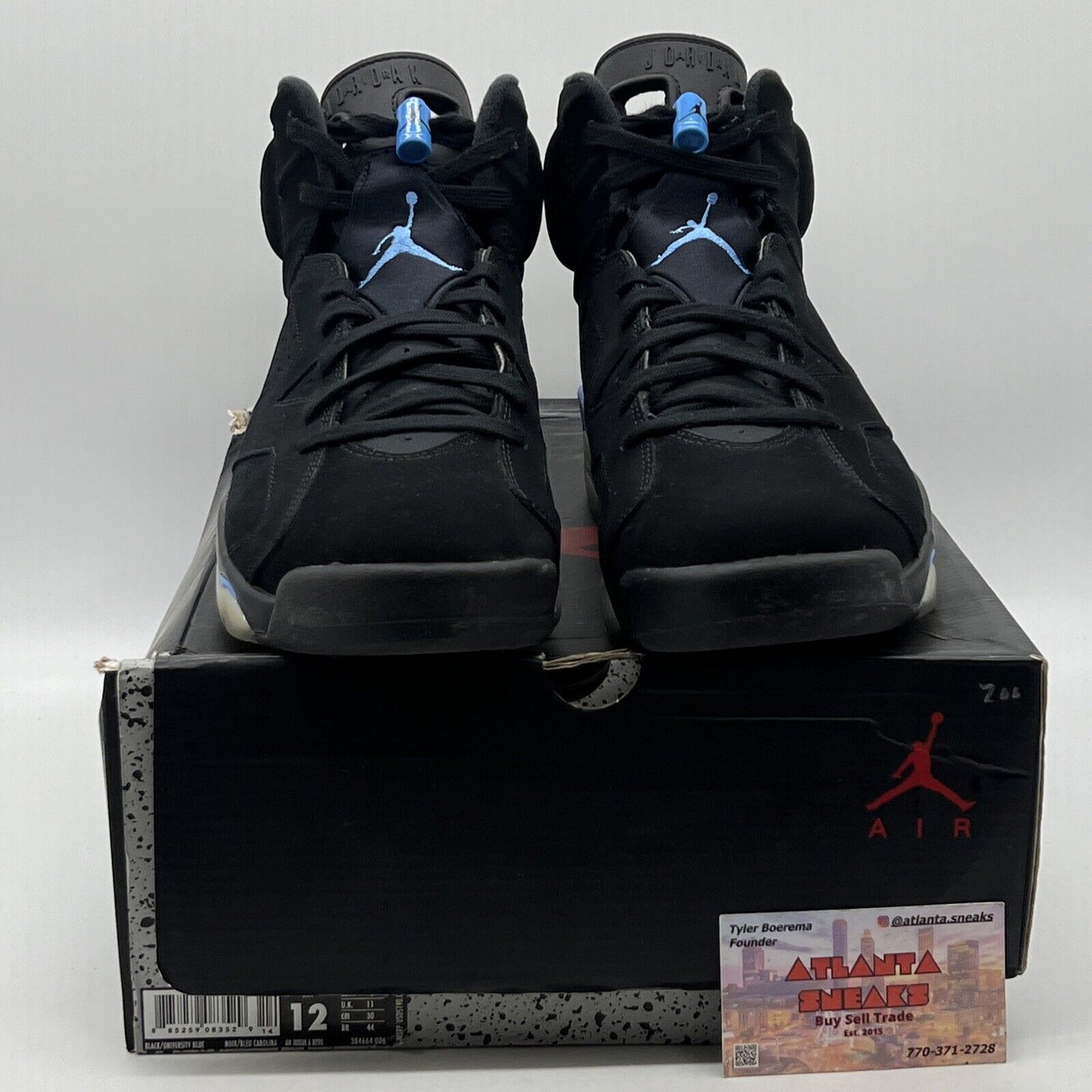 Size 12 - Air Jordan 6 Retro UNC Black (384664-006)