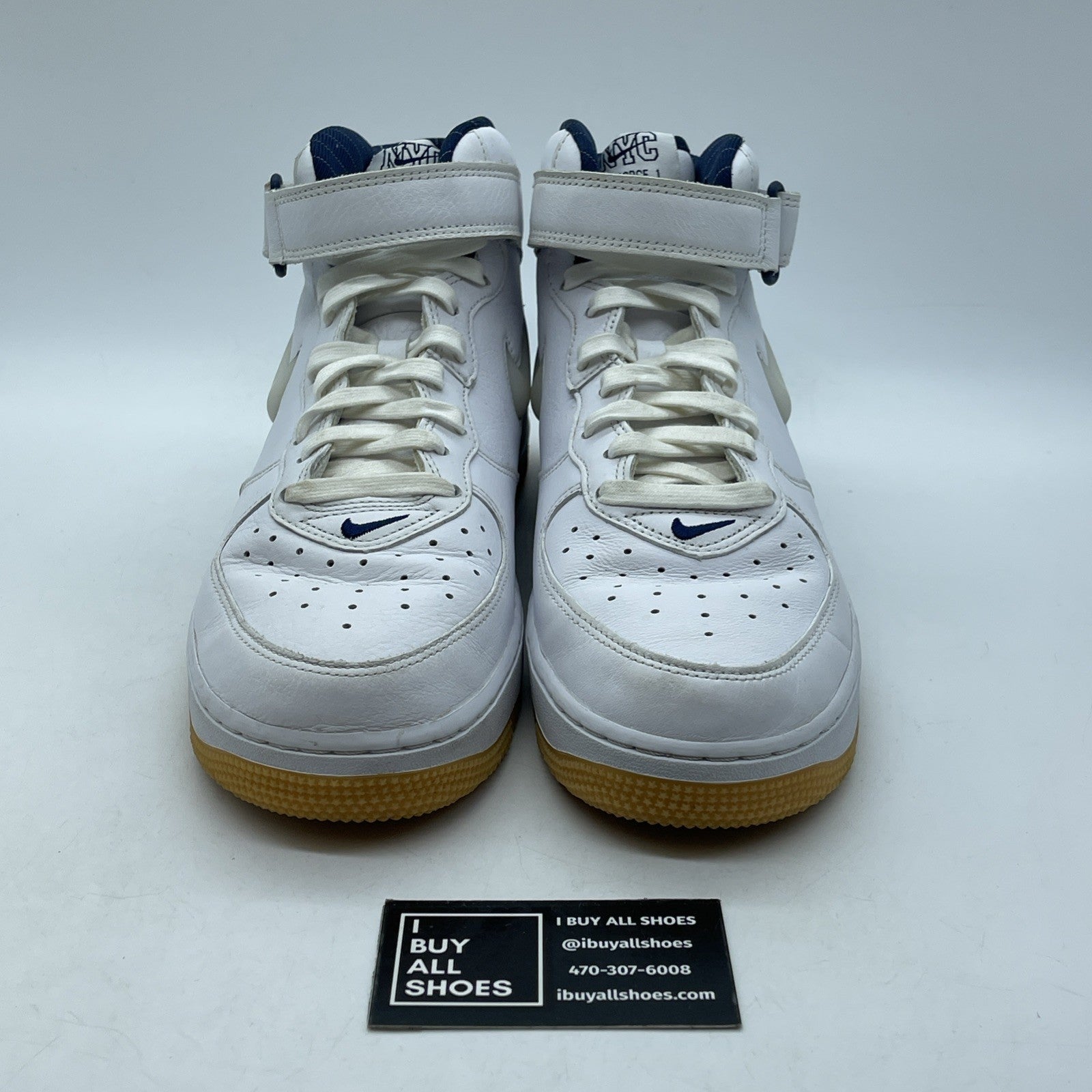 Size 9.5 - Nike Air Force 1 Jewel QS Mid NYC Yankees White Leather (DH5622-100)