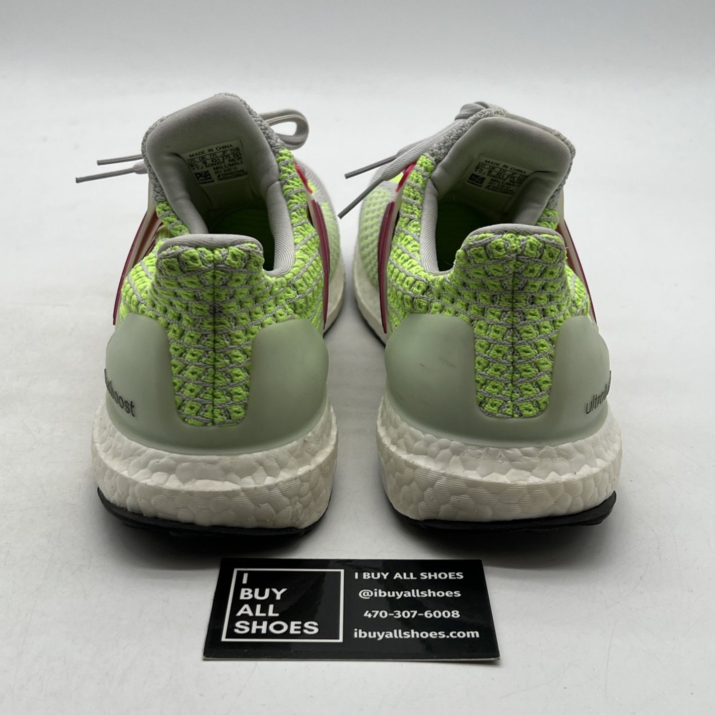 Size 9.5 - adidas UltraBoost 5.0 DNA Dash Grey Signal Green (G58755)