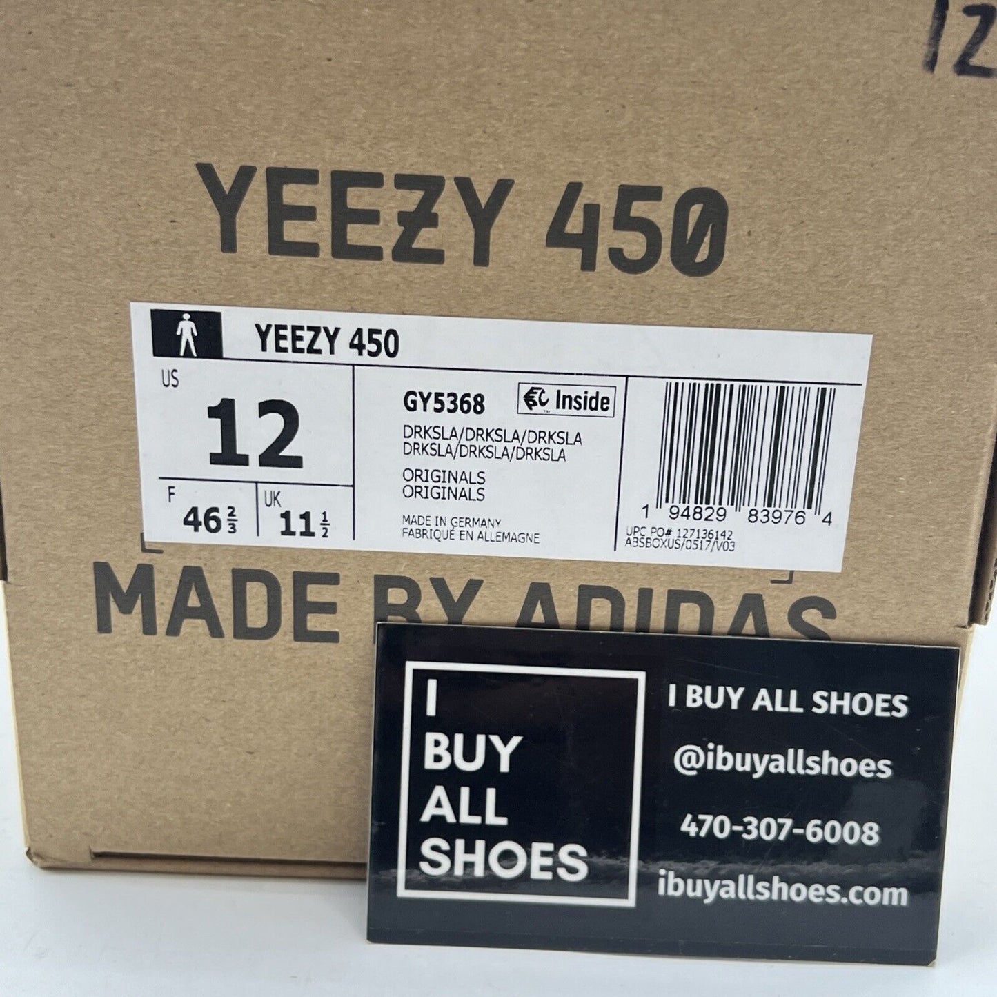 Size 12 - adidas Yeezy 450 Dark Slate - (GY5368)