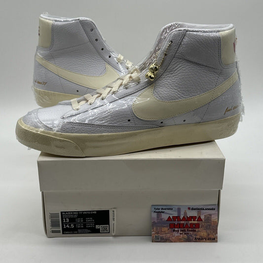 [CW6421-100] Mens Nike Blazer Mid 77 Vintage 'Popcorn' White Coconut Gold New