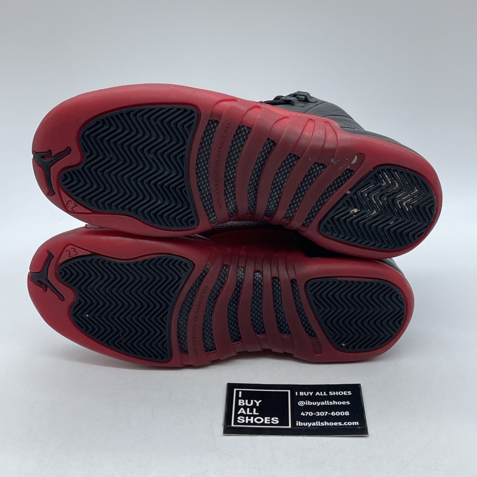 Size 6Y (GS) - Jordan 12 Retro 2016 Mid Flu Game Red Black Leather (153265-002)