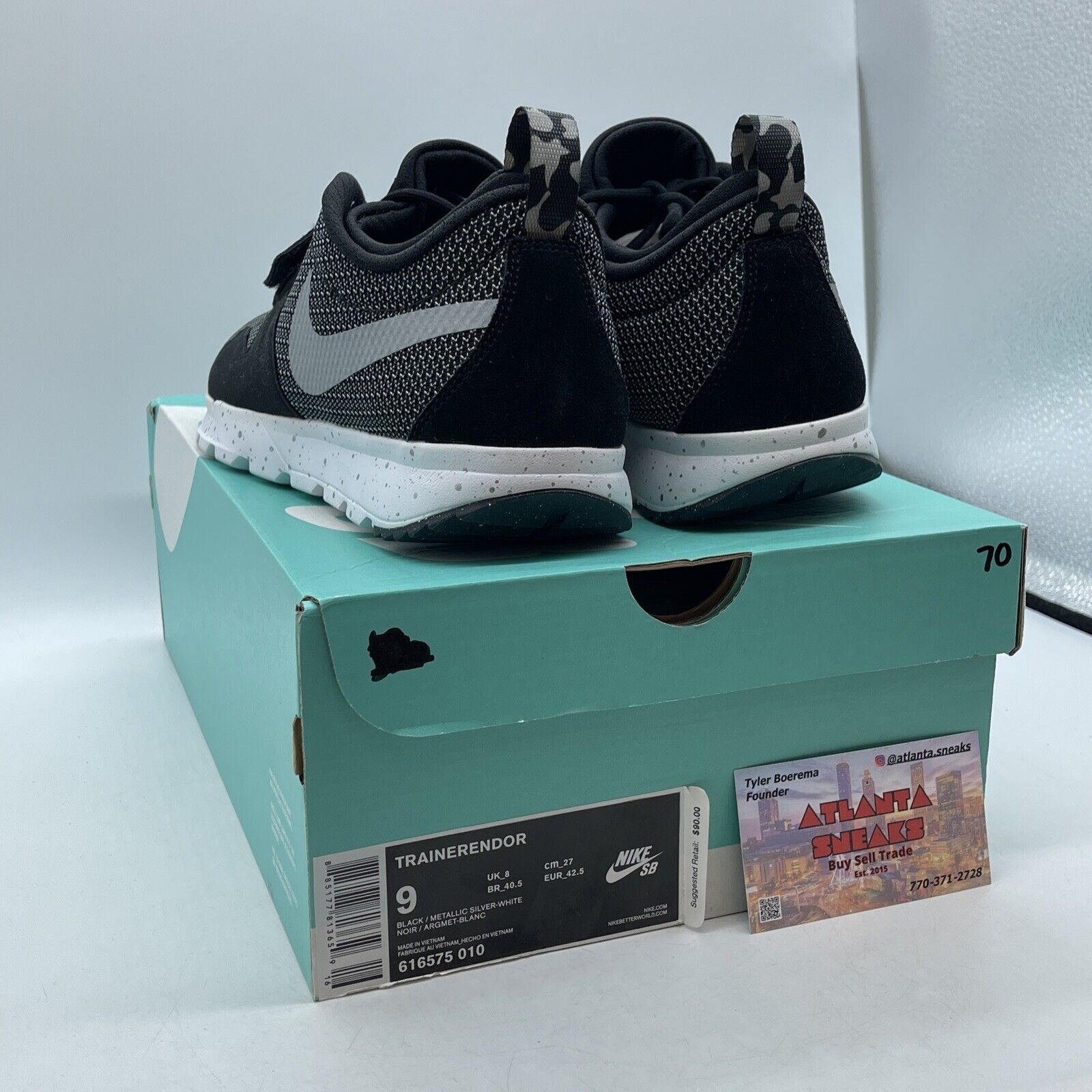 Size 9 - Nike SB Trainernedor Gray White Black Suede (616575-010)