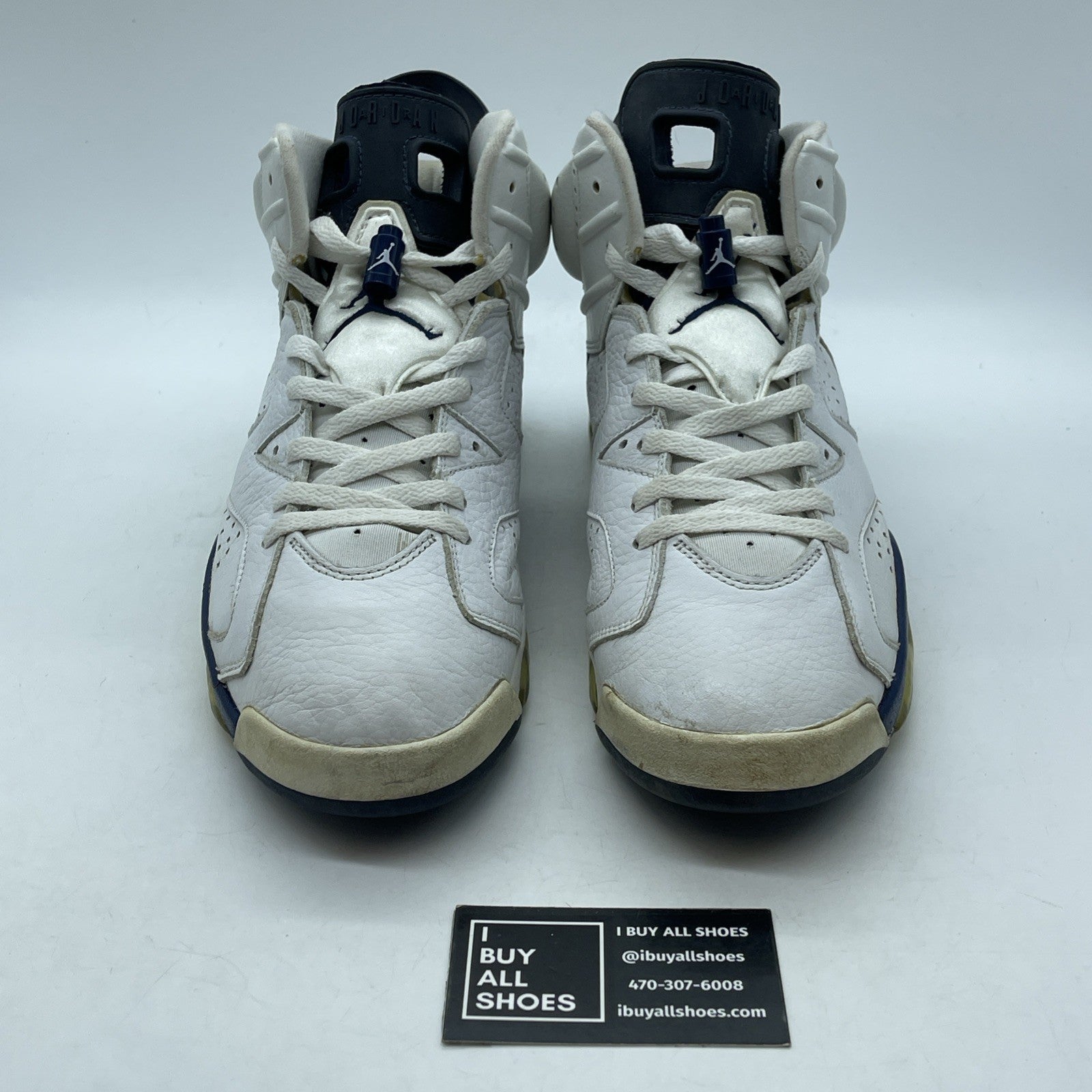 Size 10.5 - Air Jordan 6 Retro 2000 Midnight Navy White Leather (136038-141)