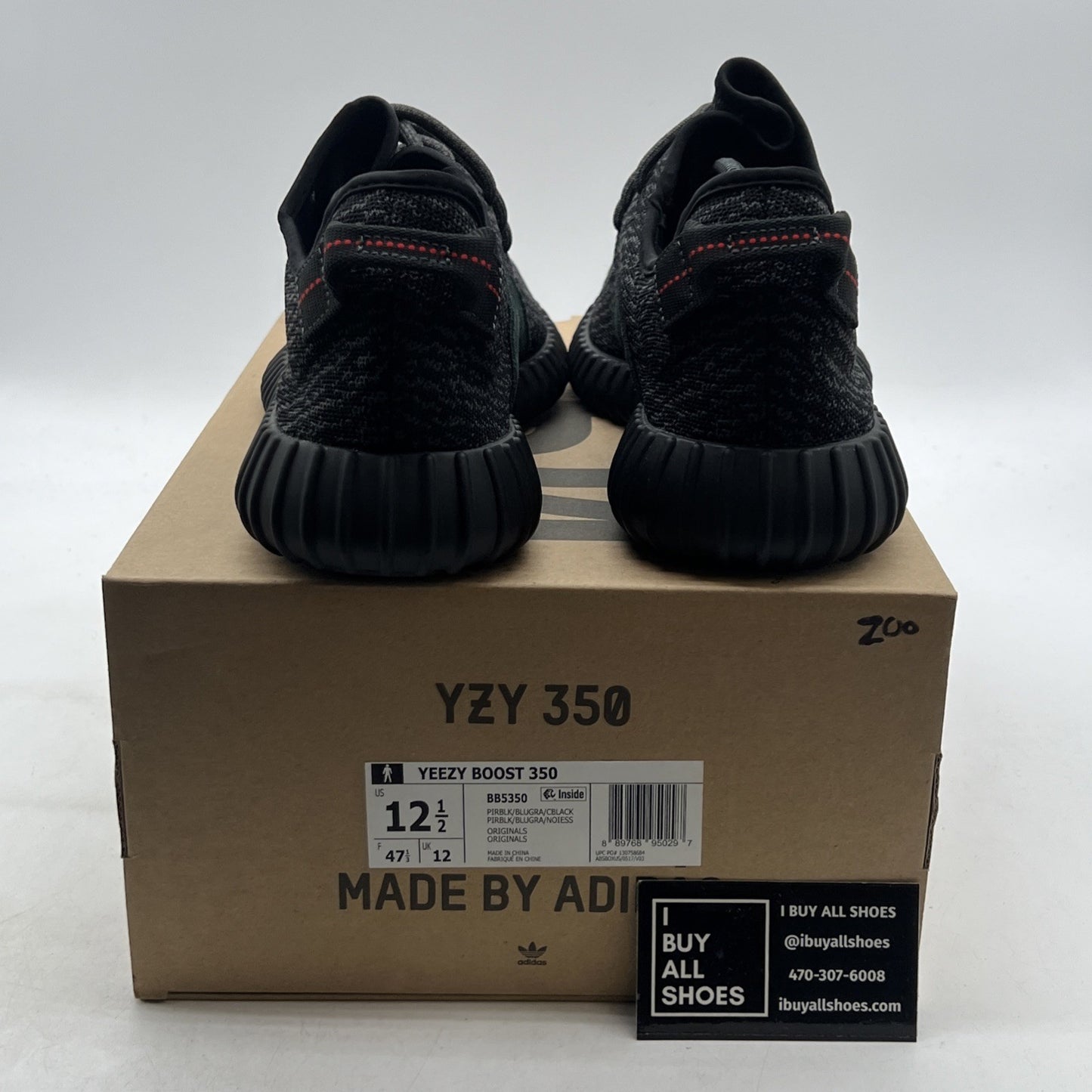 Size 12.5 - adidas Yeezy Boost 350 2016 Pirate Black (BB5350)