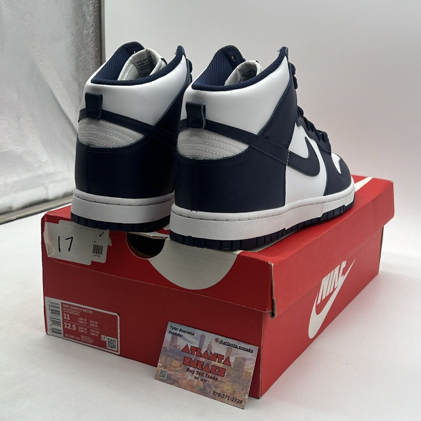 Size 11 - Nike Dunk High Midnight Navy White Navy (DD1399-104)