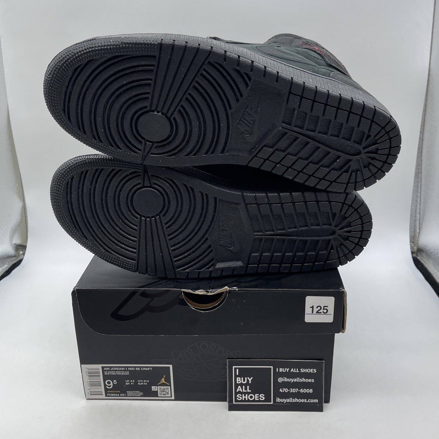 Size 9.5 - Air Jordan 1 SE Craft Mid Dark Smoke Red (FD8634-001)