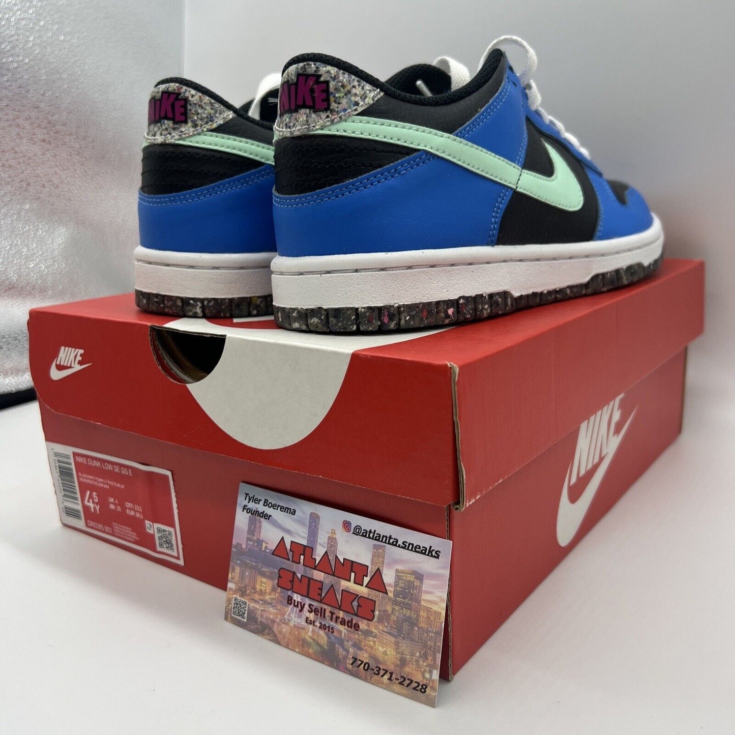 Nike Dunk Low “Crater” Grade School Size 4.5Y Og All Brand New Blue Mint Black