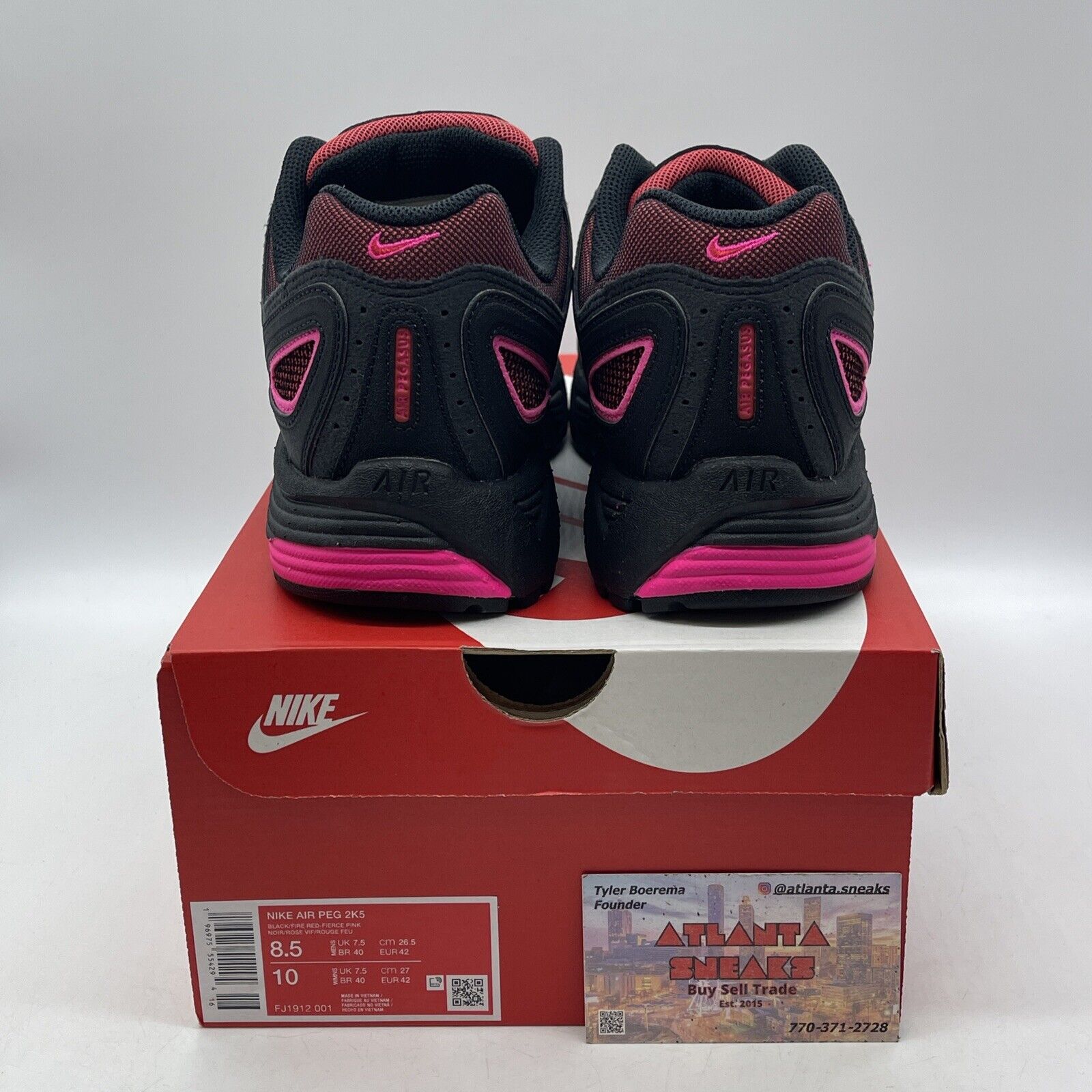 Size 8.5 - Nike Air Peg 2K5 Black Fire Red Suede Leather Pink (FJ1912-001)