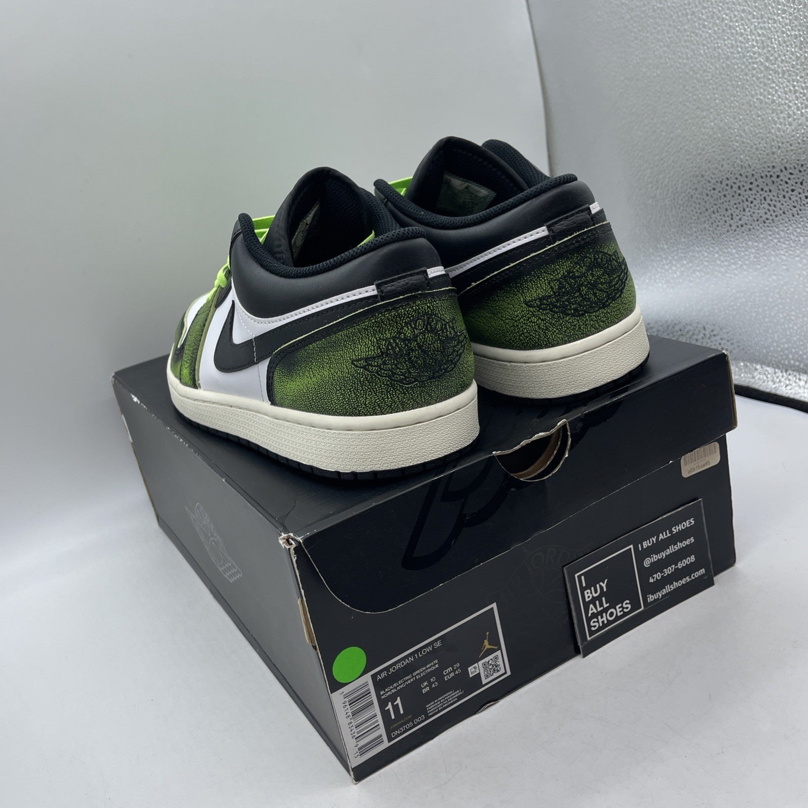 Size 11 - Air Jordan 1 SE Low Wear-Away Electric Green (DN3705-003)