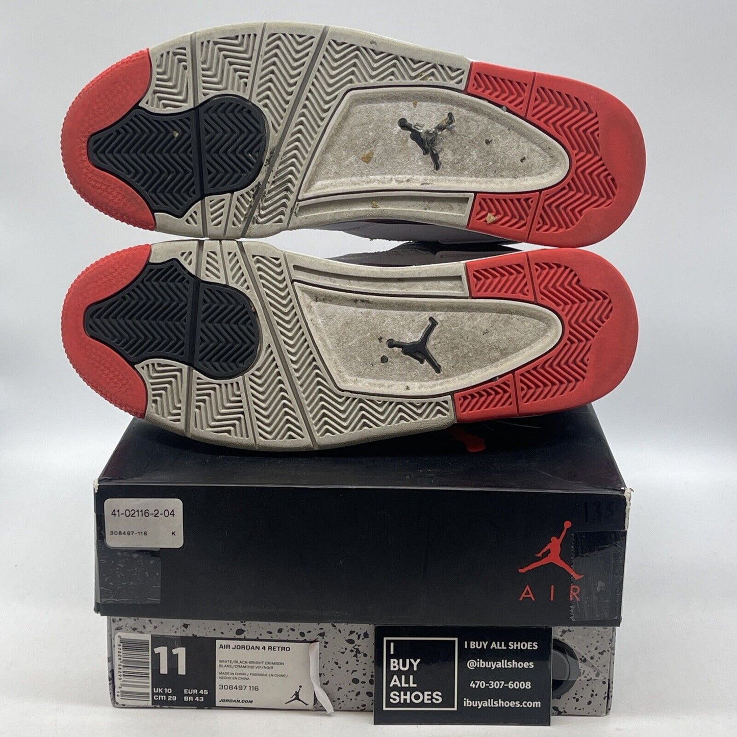 Size 11 - Jordan 4 Retro Pale Citron, Bright Crimson White Black (308497-116)